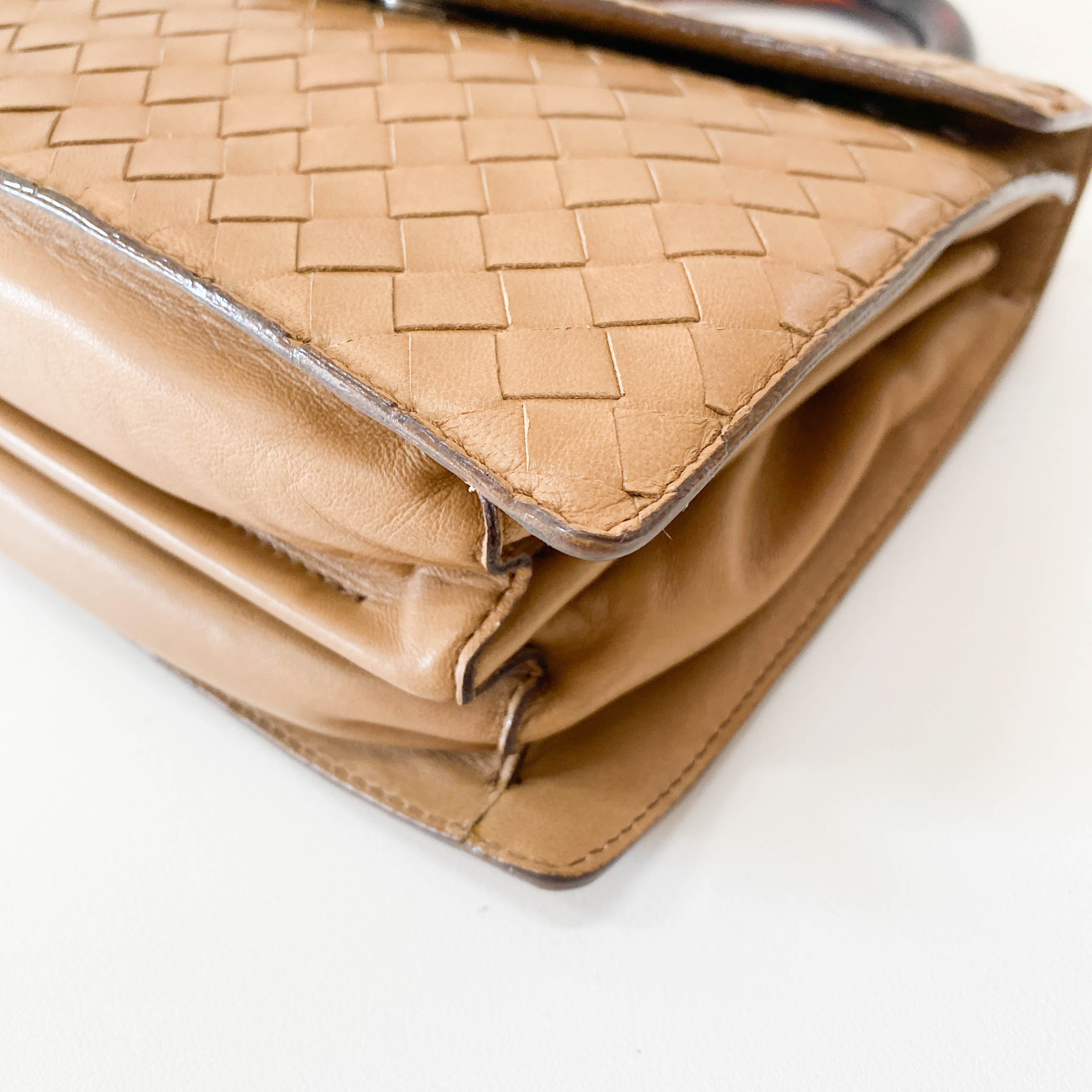 Intrecciato Mini Brown Leather Handbag