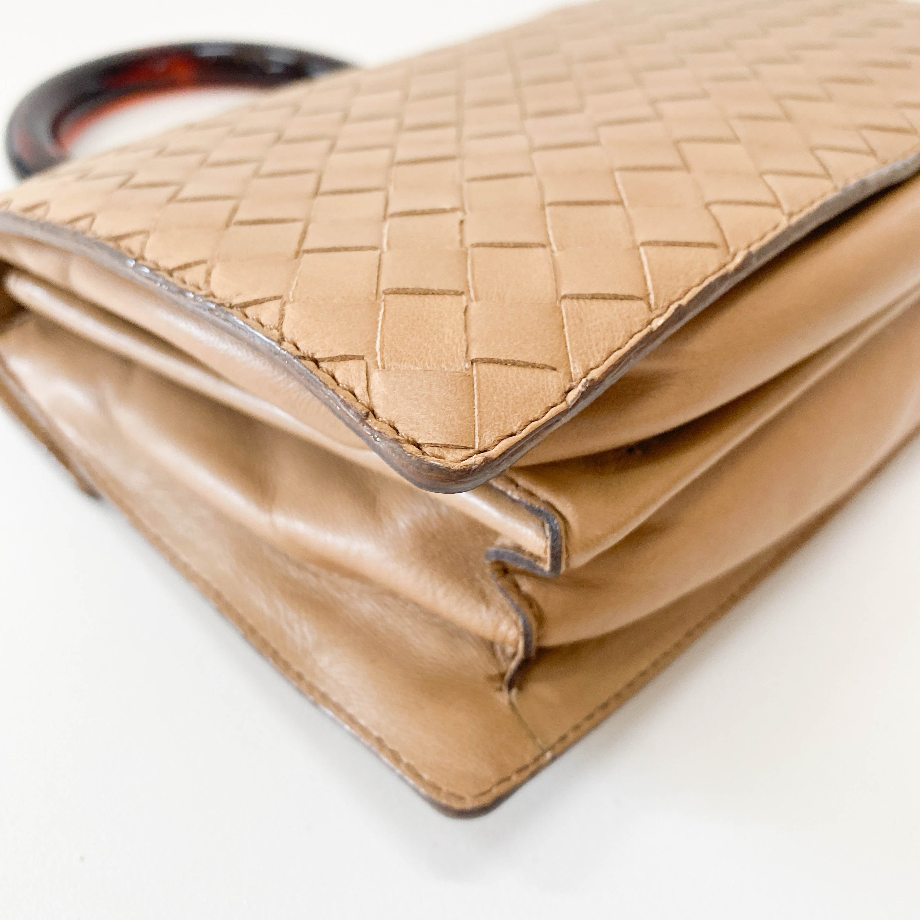 Intrecciato Mini Brown Leather Handbag