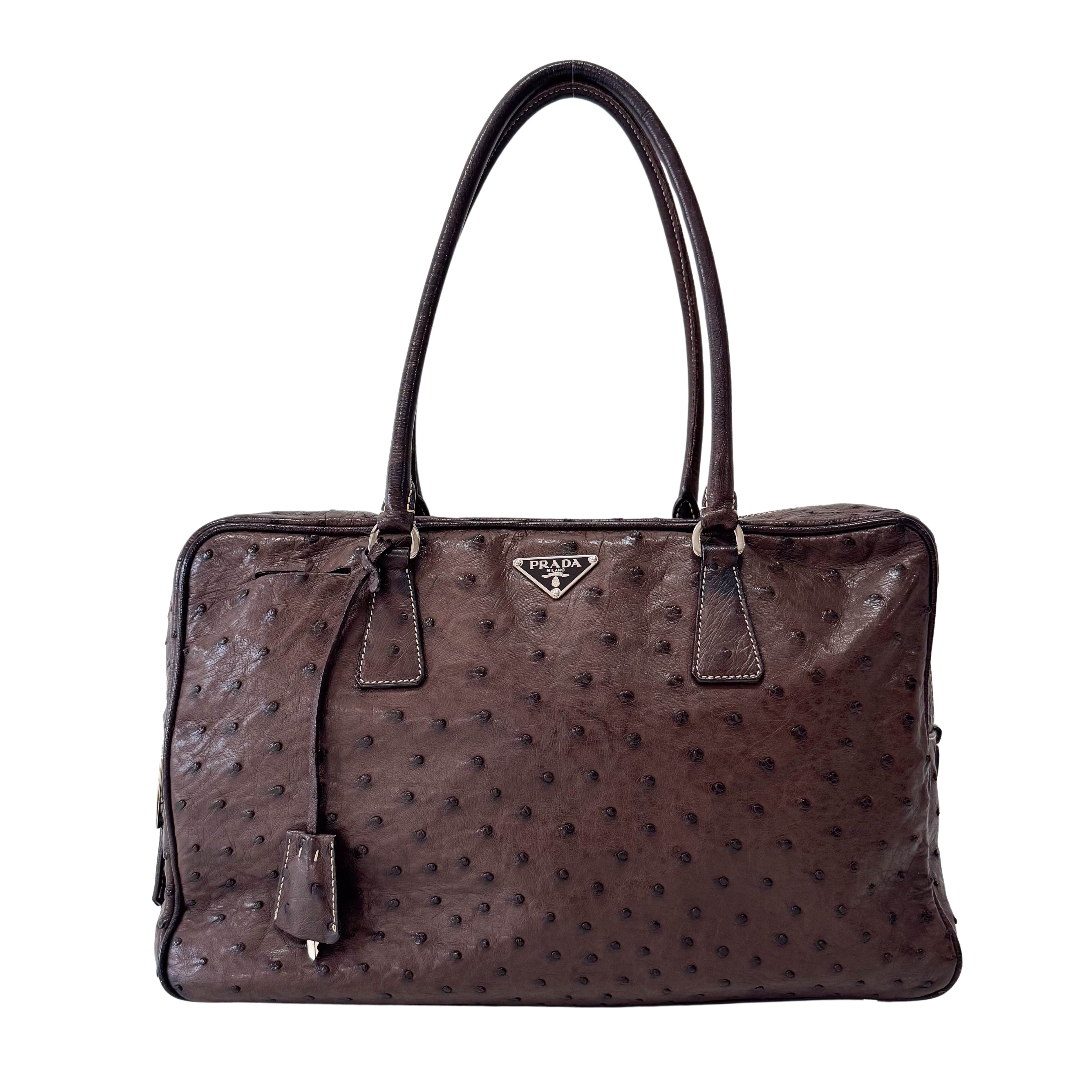 Brown Leather Top Handle Bag