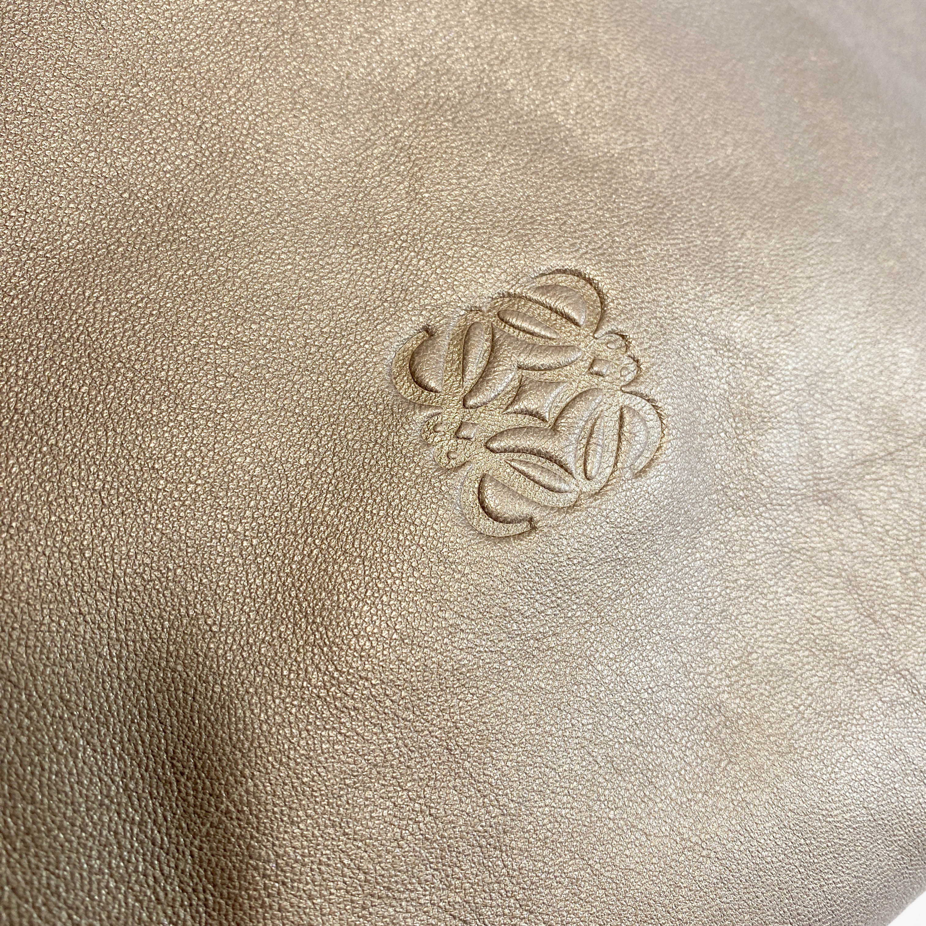 Gold Nappa Leather Hobo Shoulder Bag