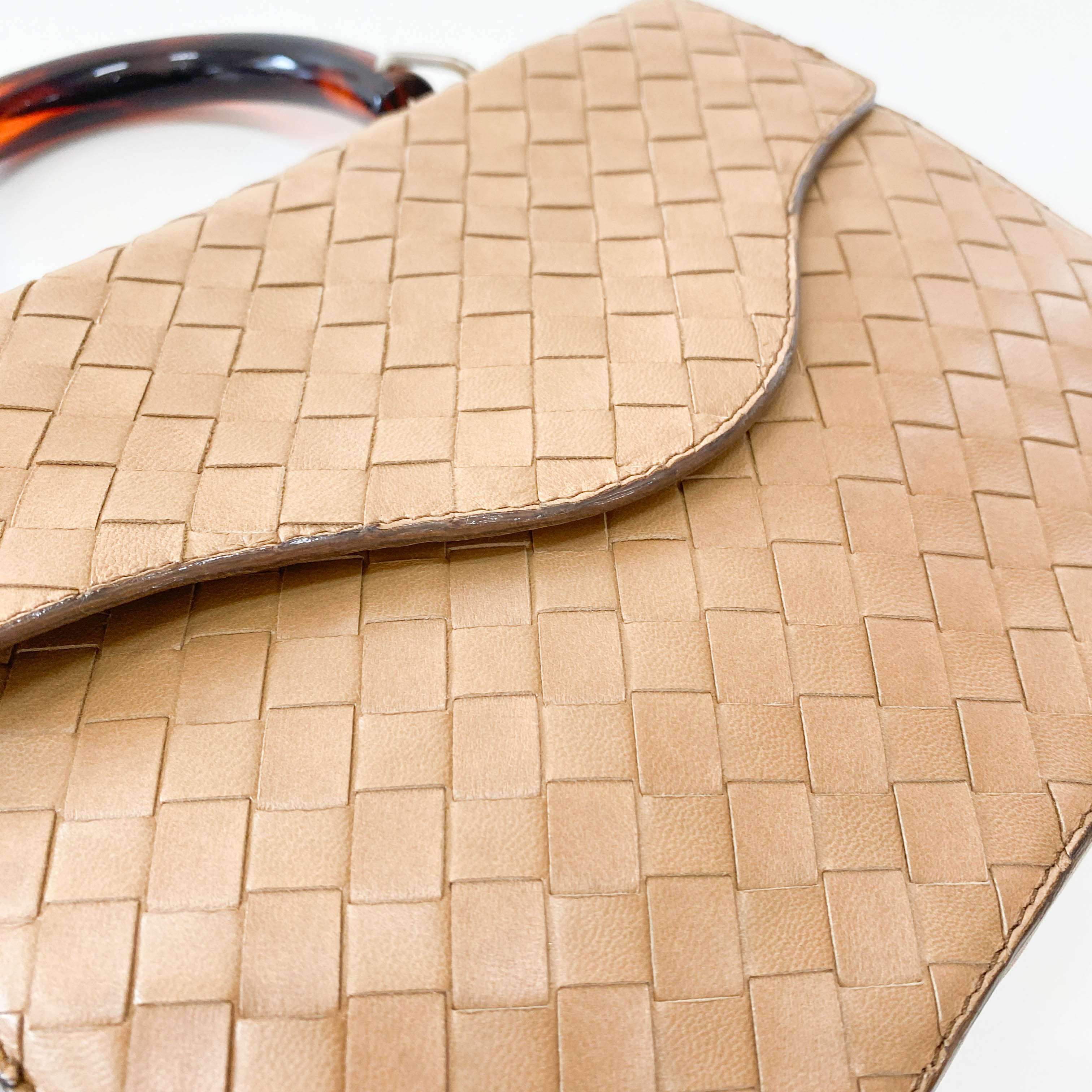 Intrecciato Mini Brown Leather Handbag