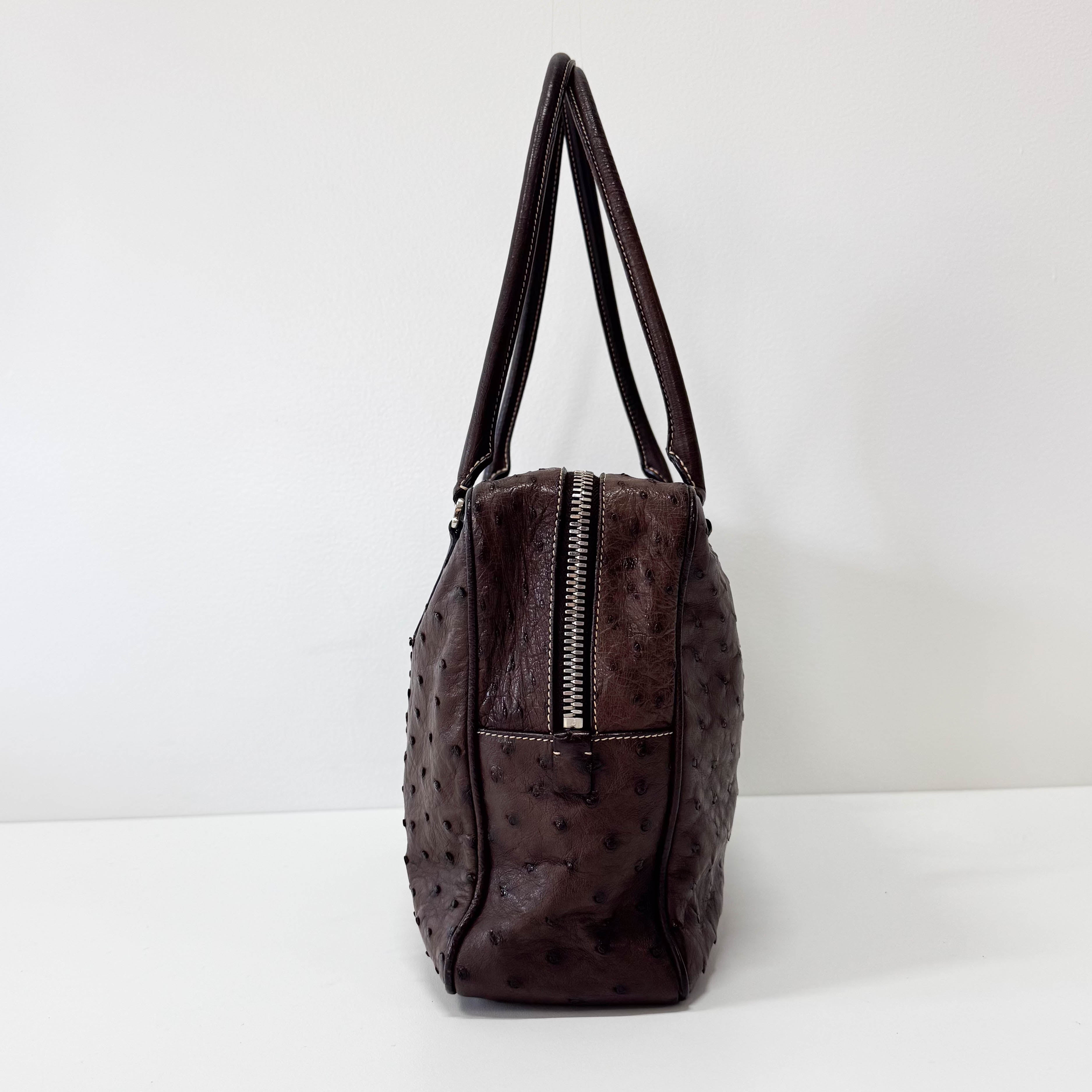 Brown Leather Top Handle Bag