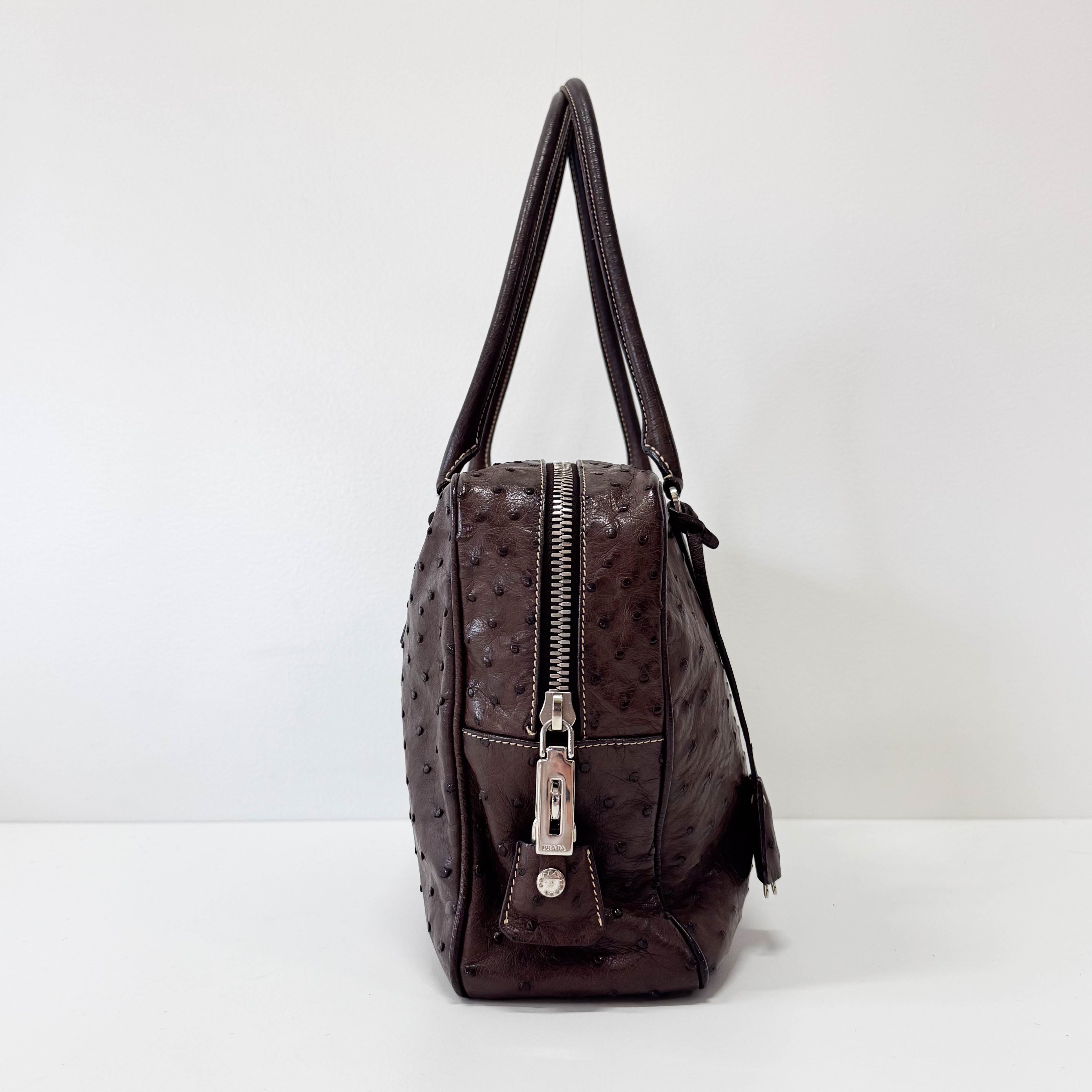 Brown Leather Top Handle Bag