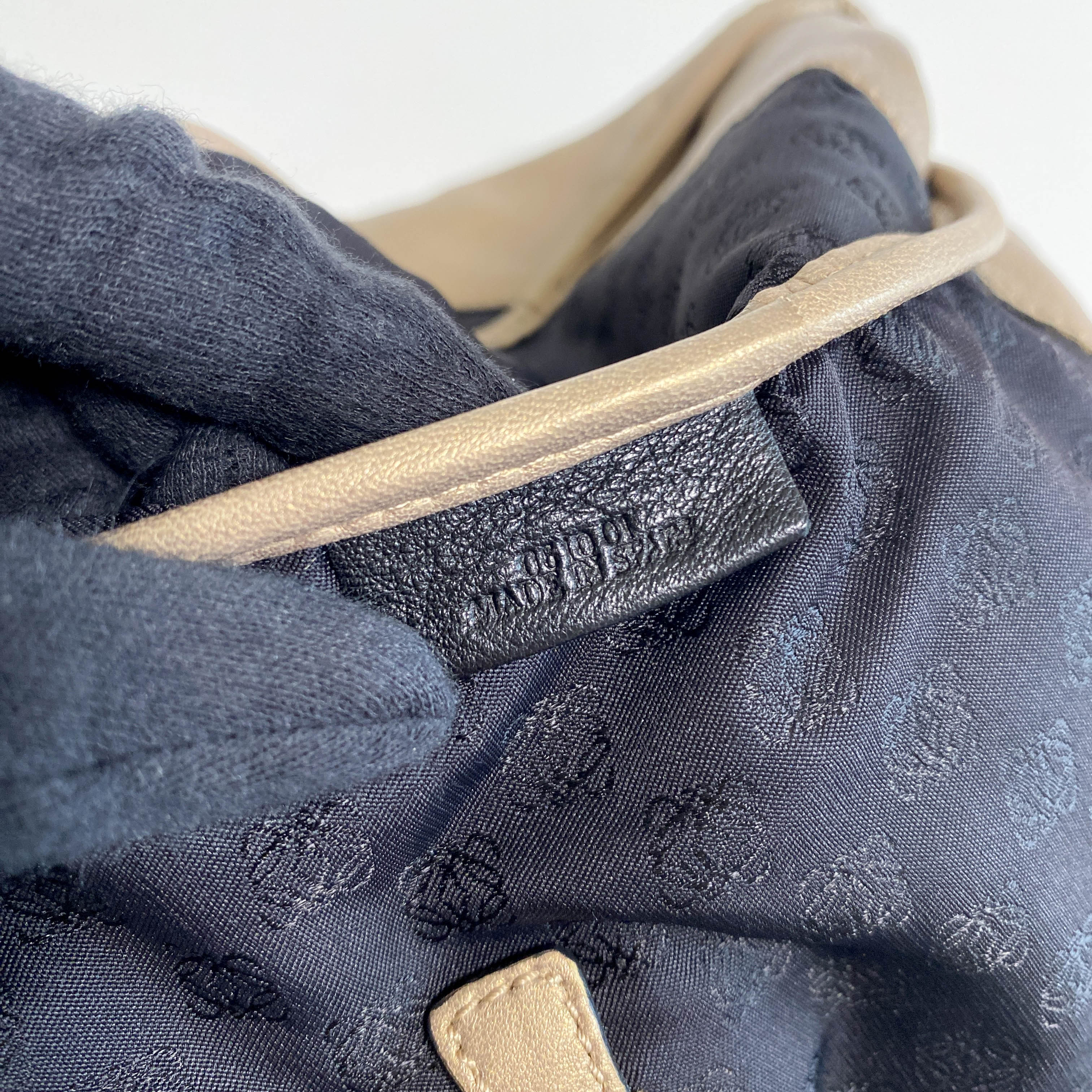 Gold Nappa Leather Hobo Shoulder Bag