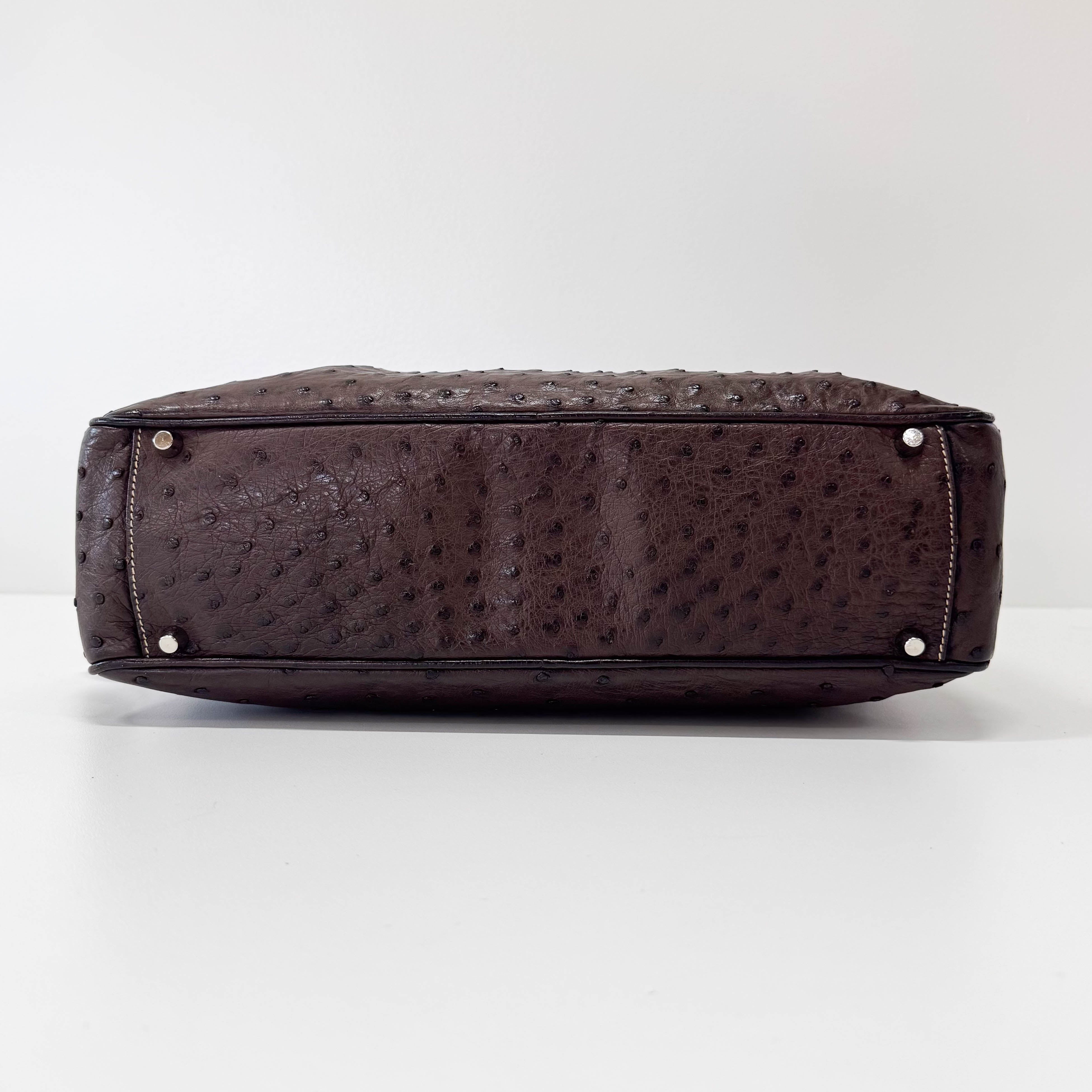 Brown Leather Top Handle Bag