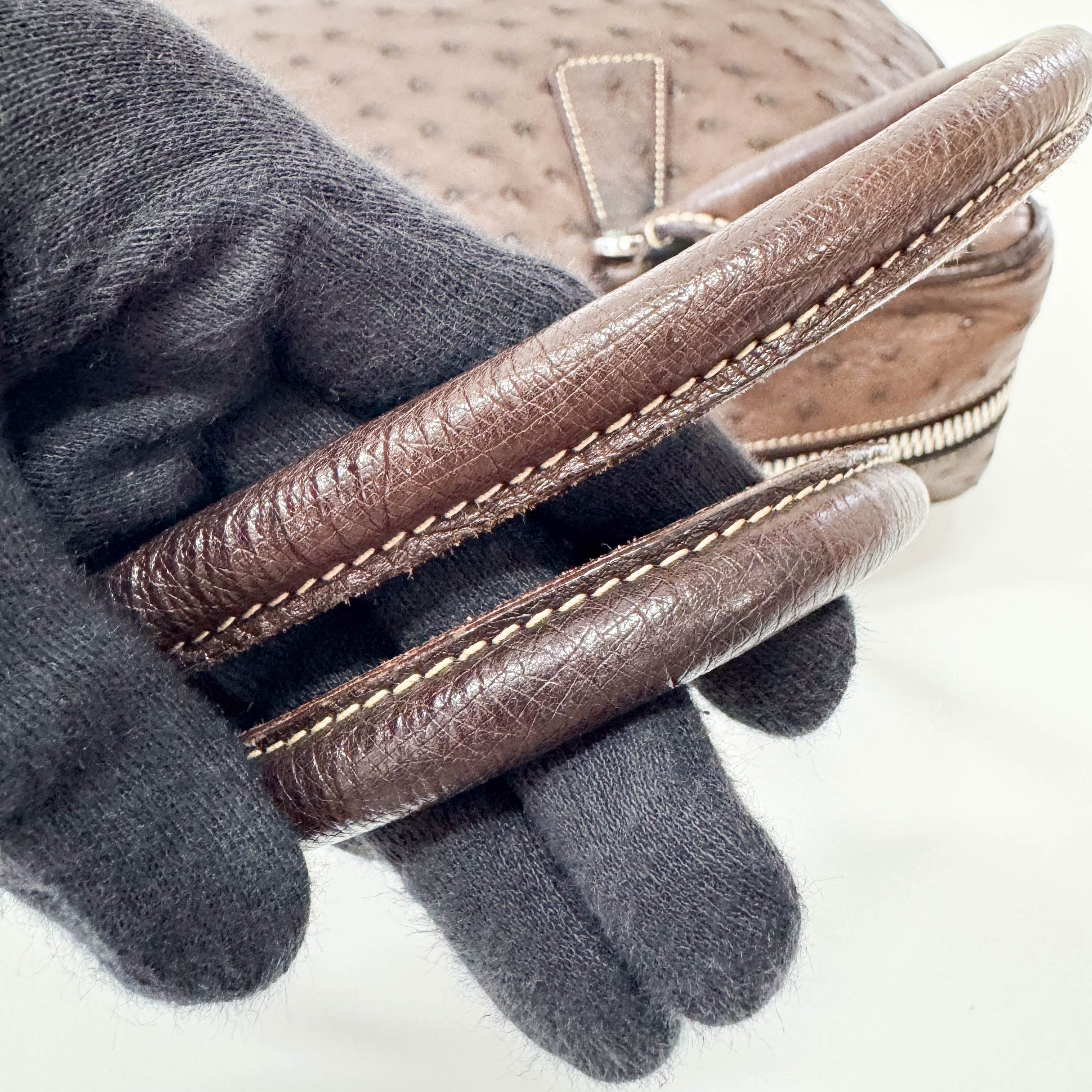 Brown Leather Top Handle Bag