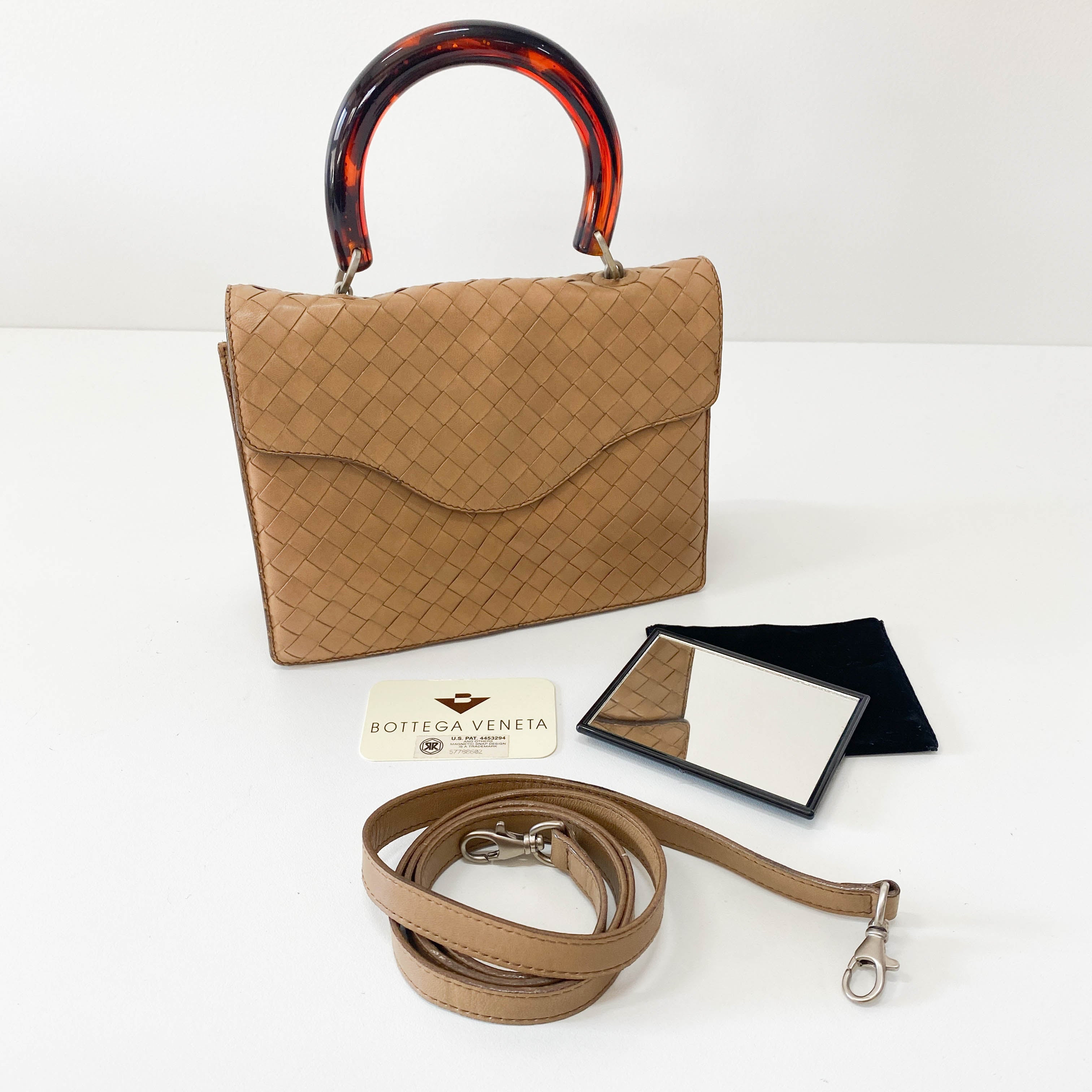 Intrecciato Mini Brown Leather Handbag