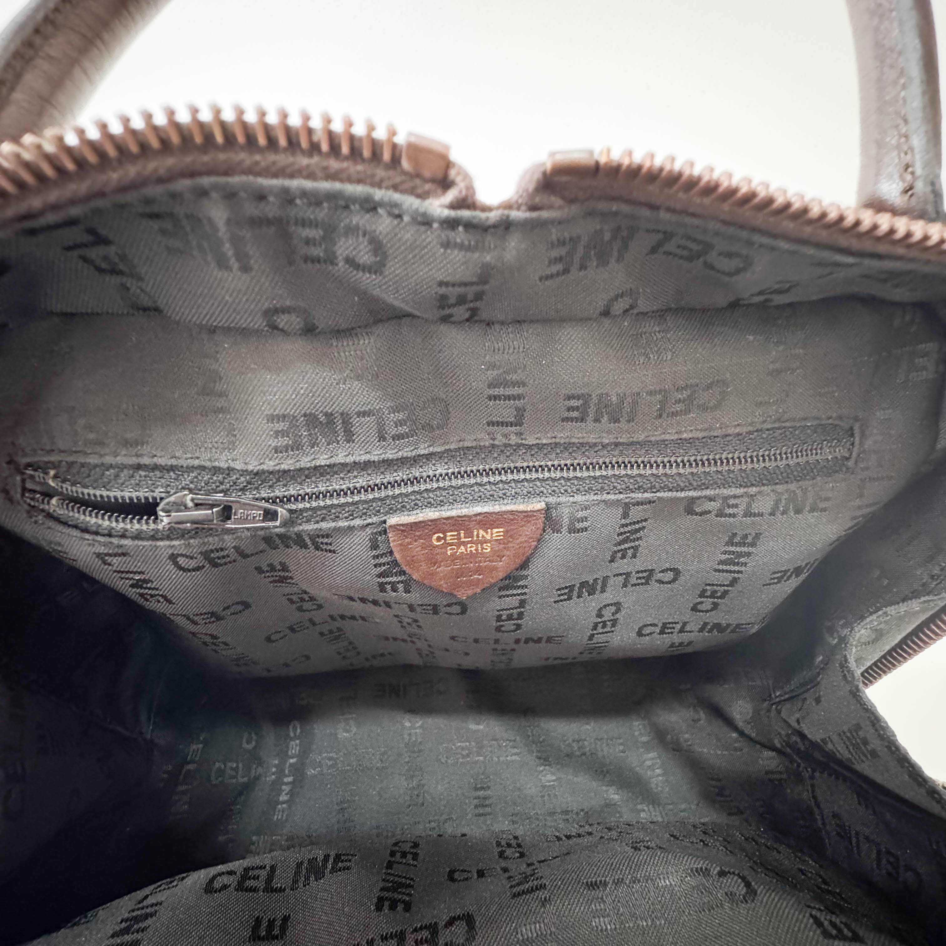 Brown Suede Top Handle Bag