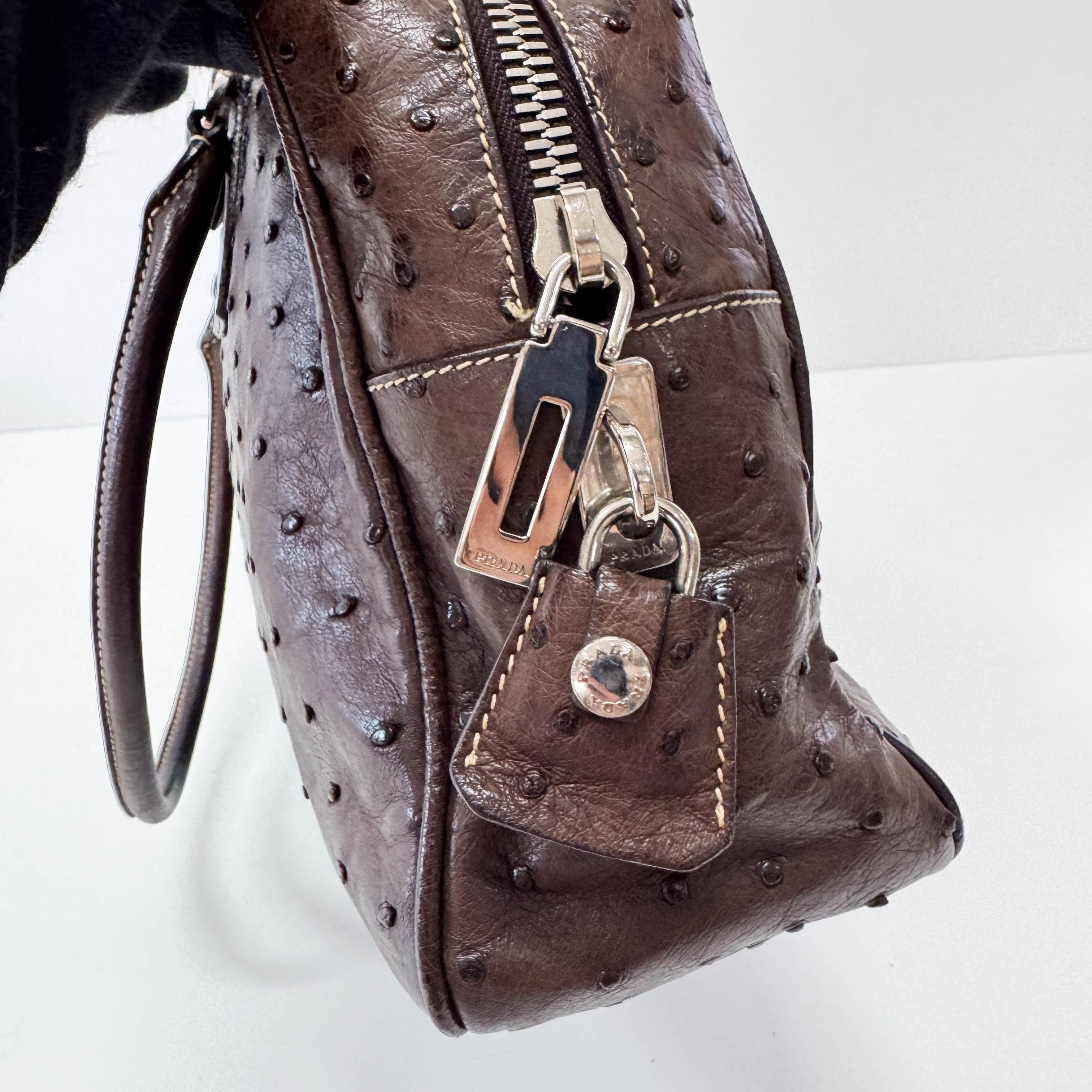 Brown Leather Top Handle Bag