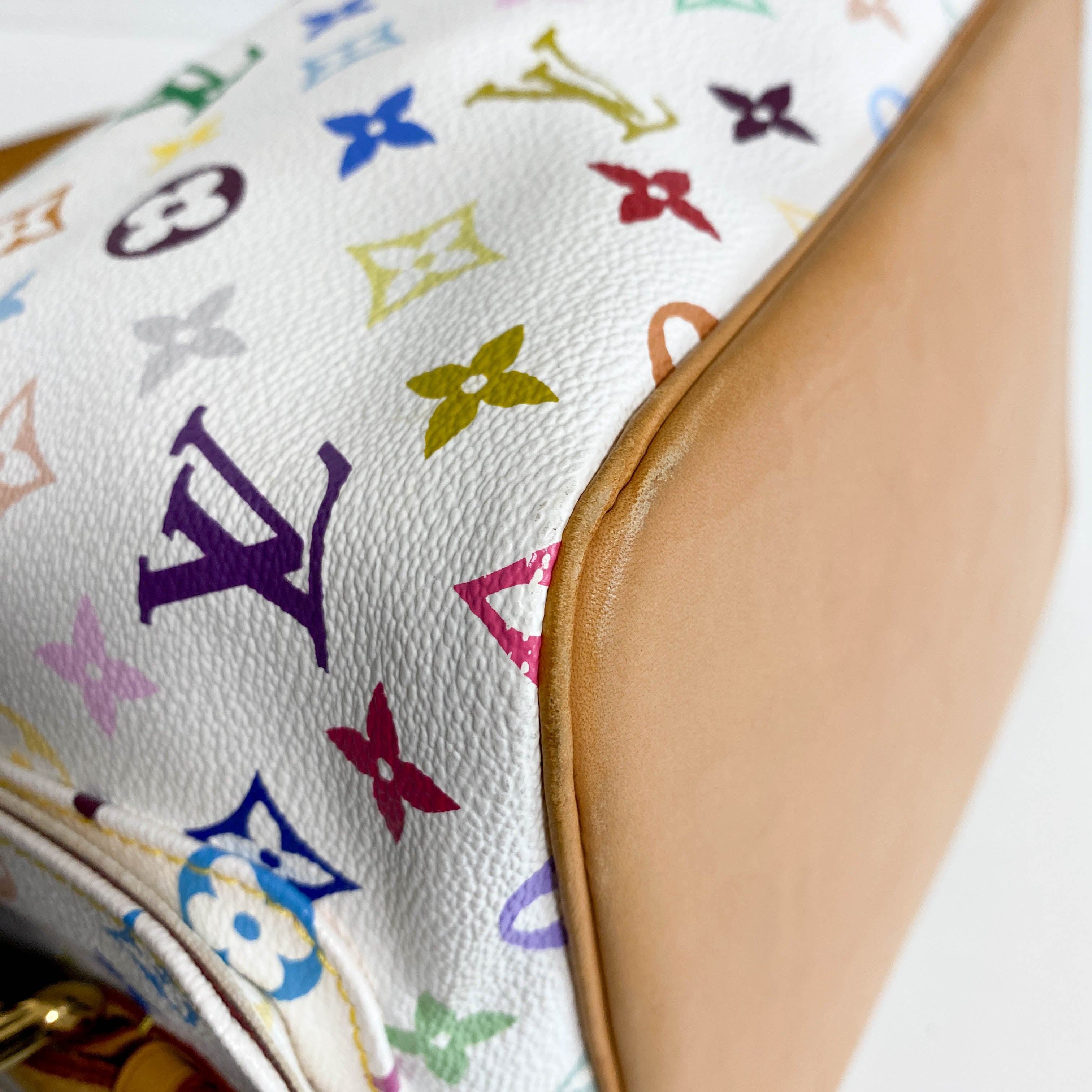 Takashi Murakami Multicolour Monogram Petit Noe White Shoulder Bag