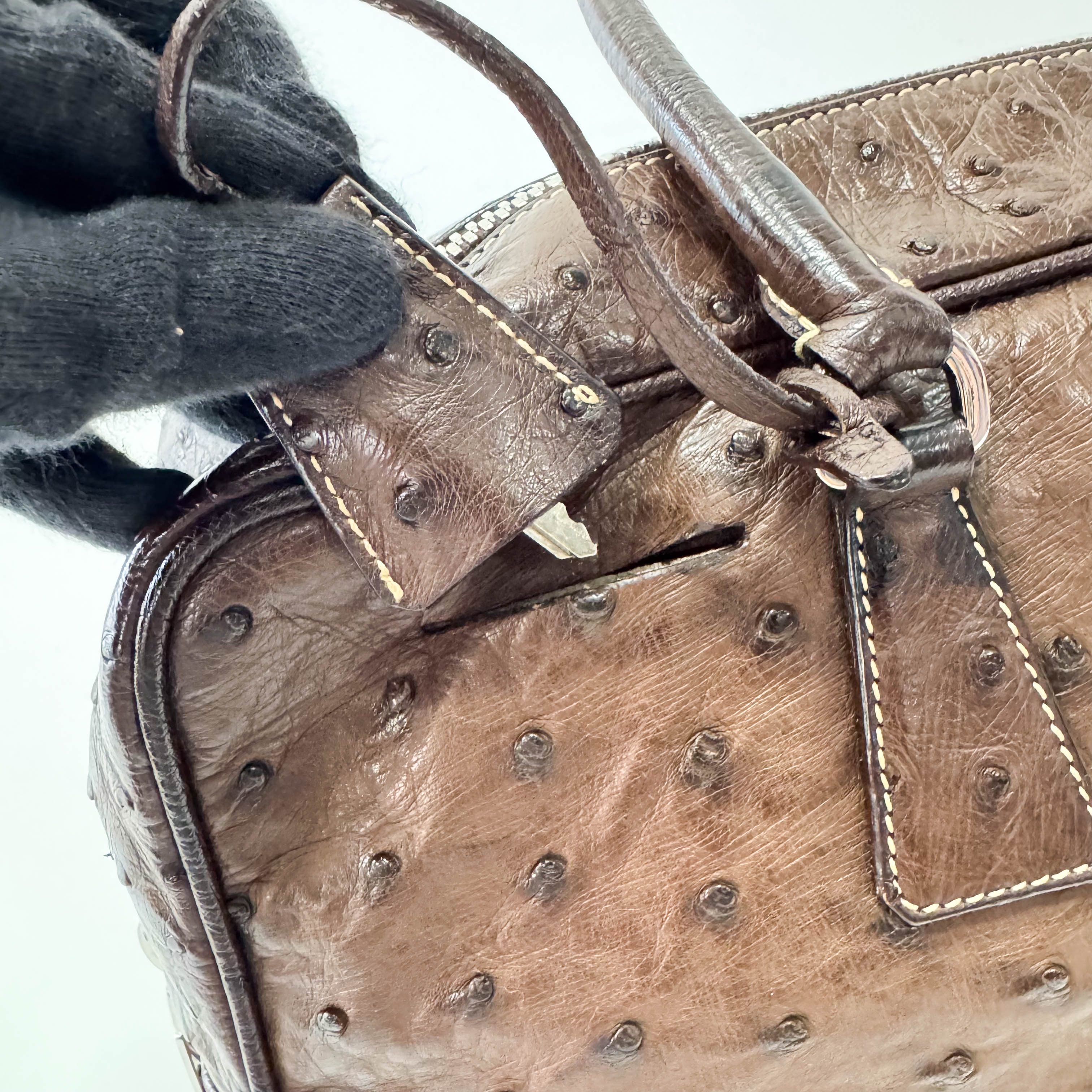 Brown Leather Top Handle Bag