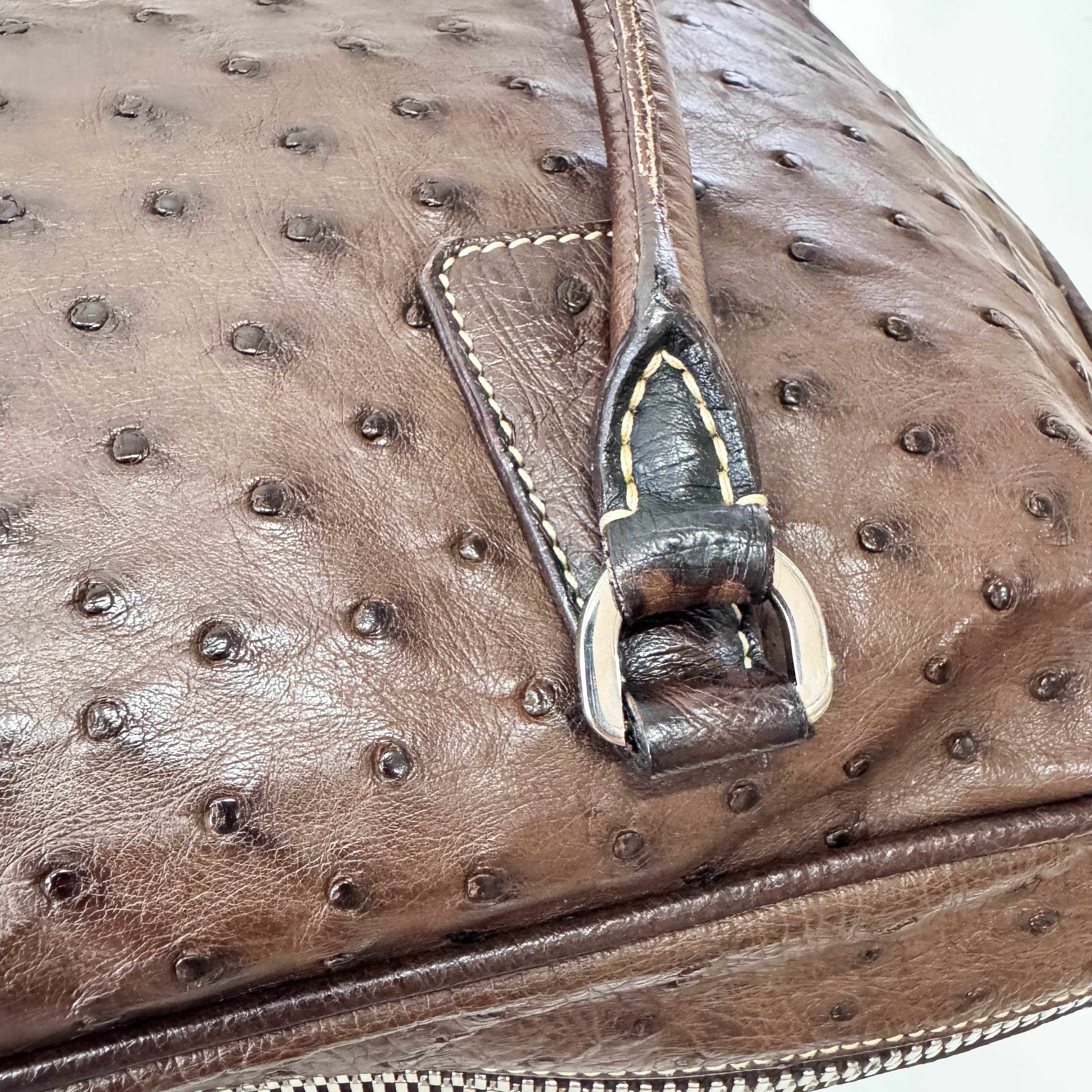 Brown Leather Top Handle Bag