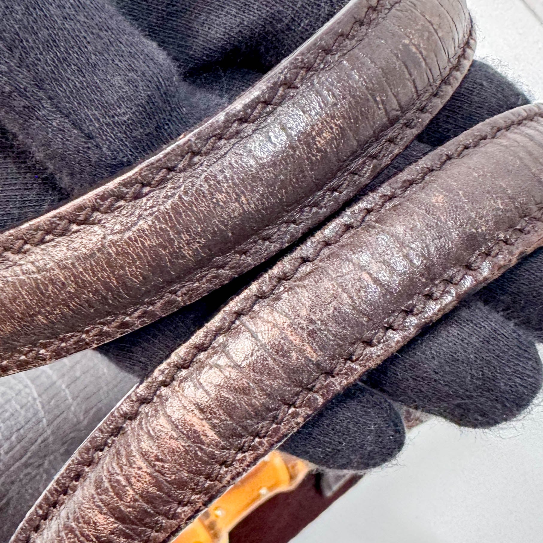 Bamboo Bullet Dark Brown Pony Hair Bag