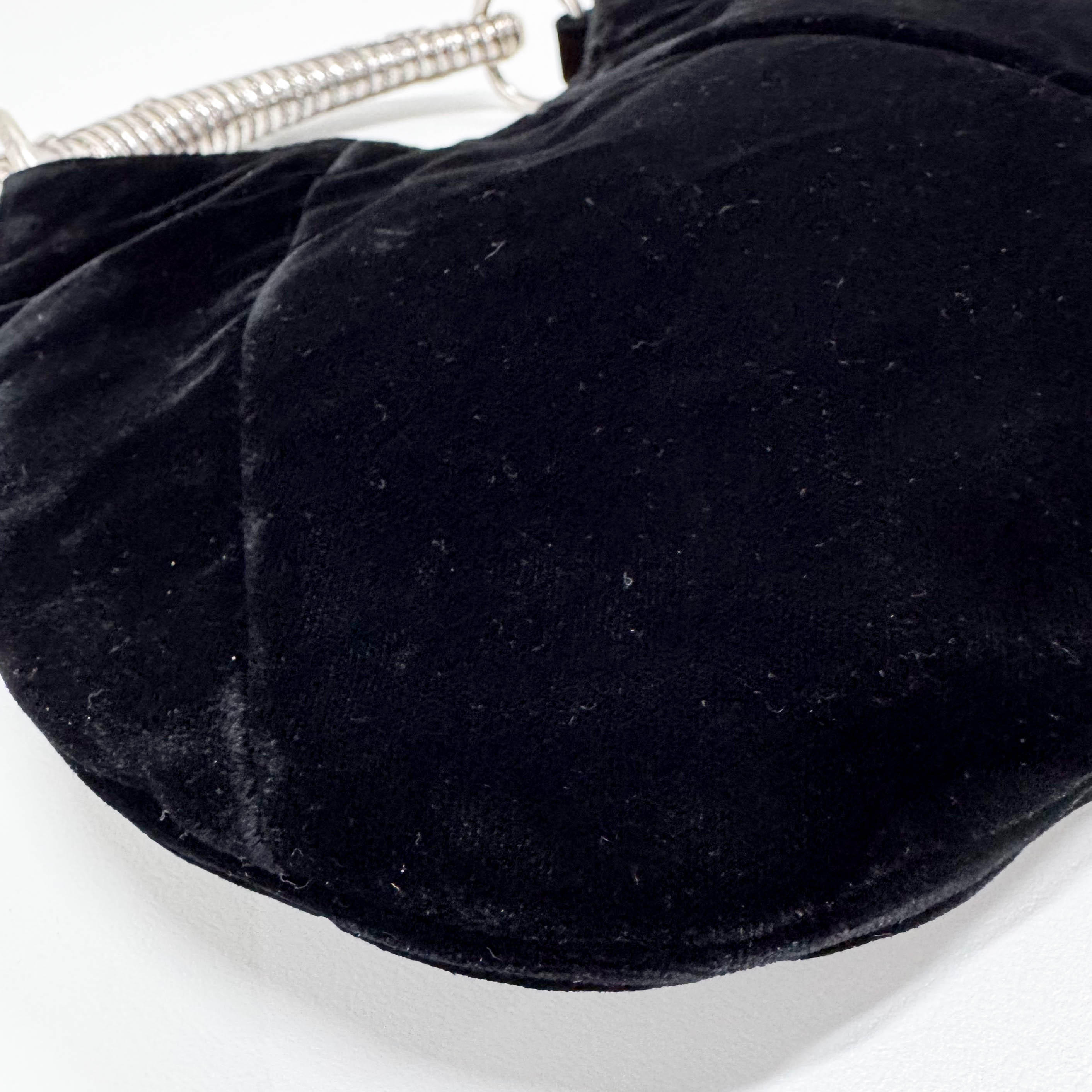 YSL Mini Mombasa Black Velvet Hand Bag