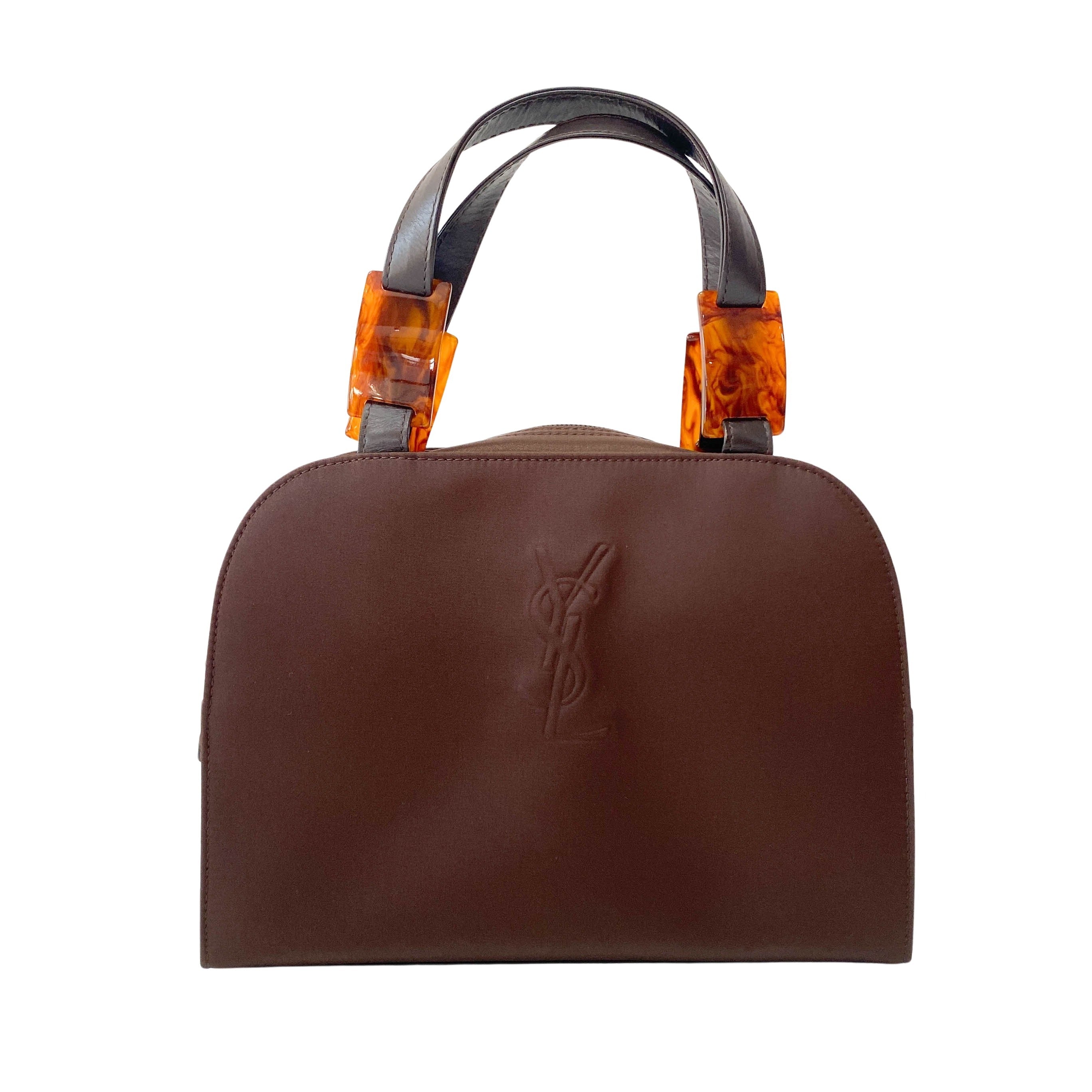 Brown Nylon Handle Bag