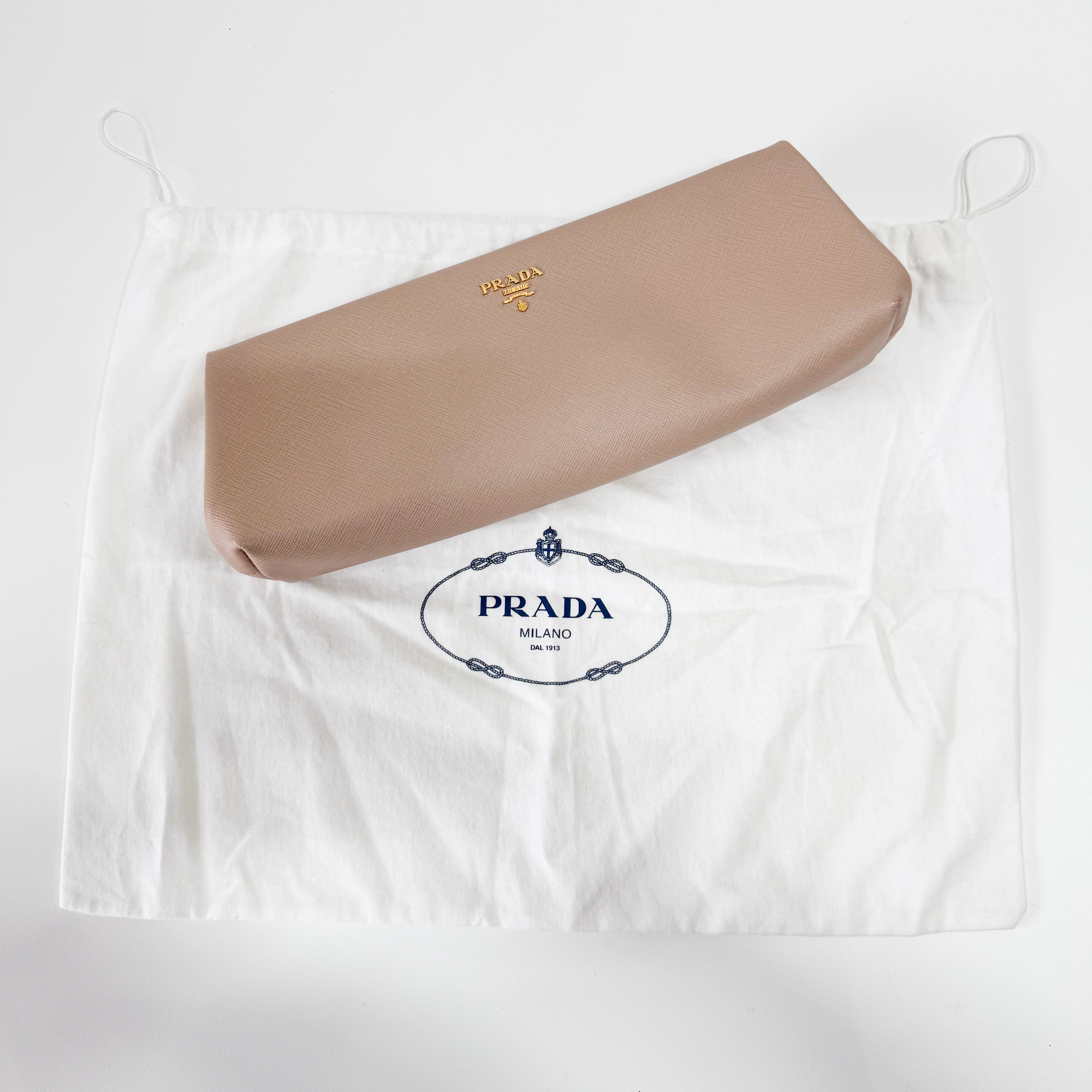 Saffiano Pink Canvas Clutch Bag