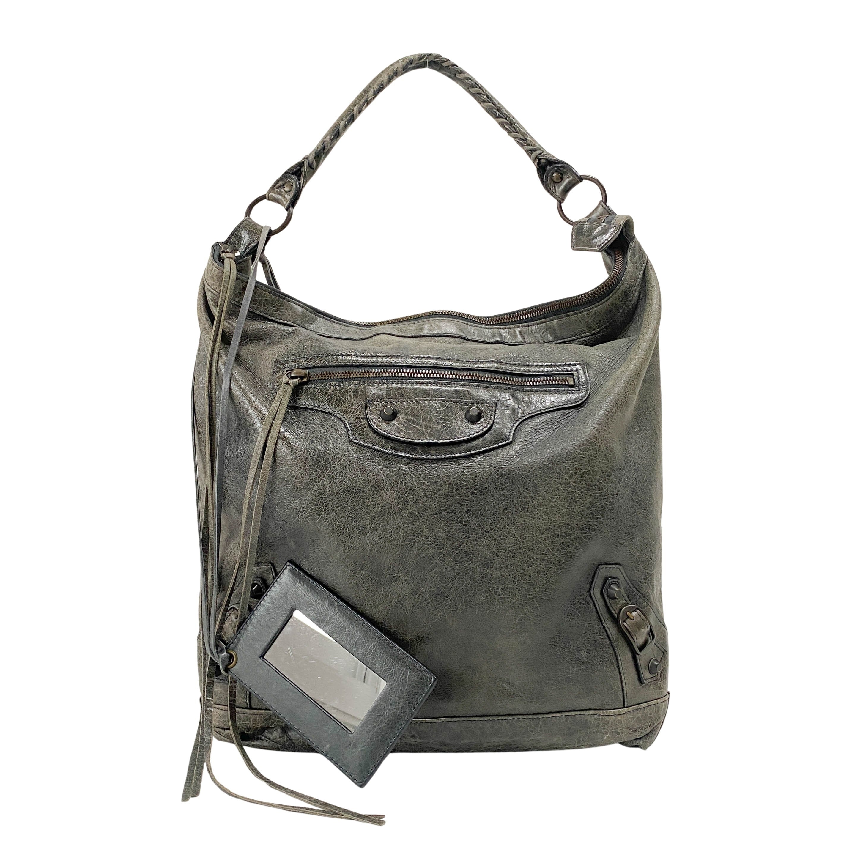 The Day Grey Leather Tote Shoulder Bag