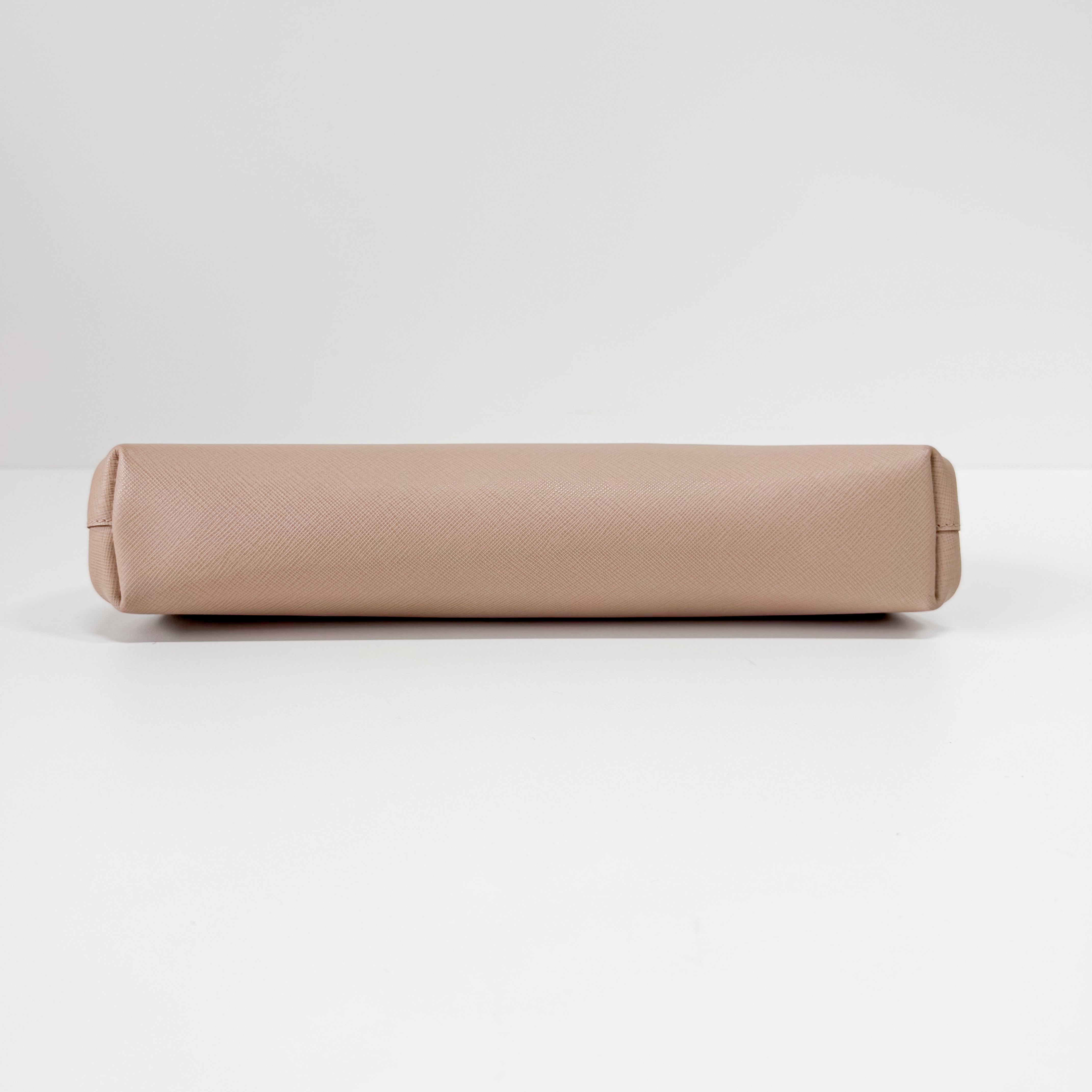 Saffiano Pink Canvas Clutch Bag