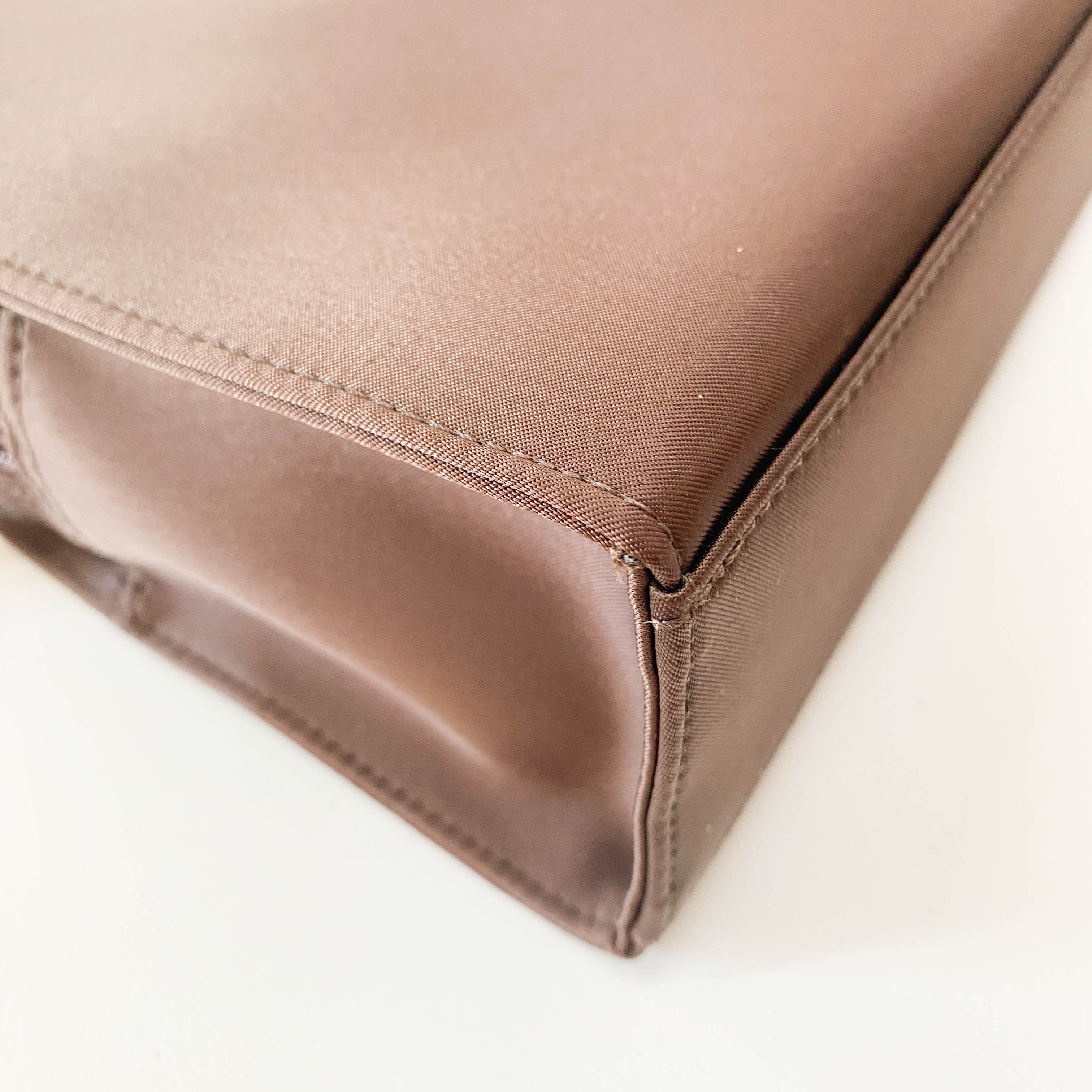 Brown Nylon Handle Bag