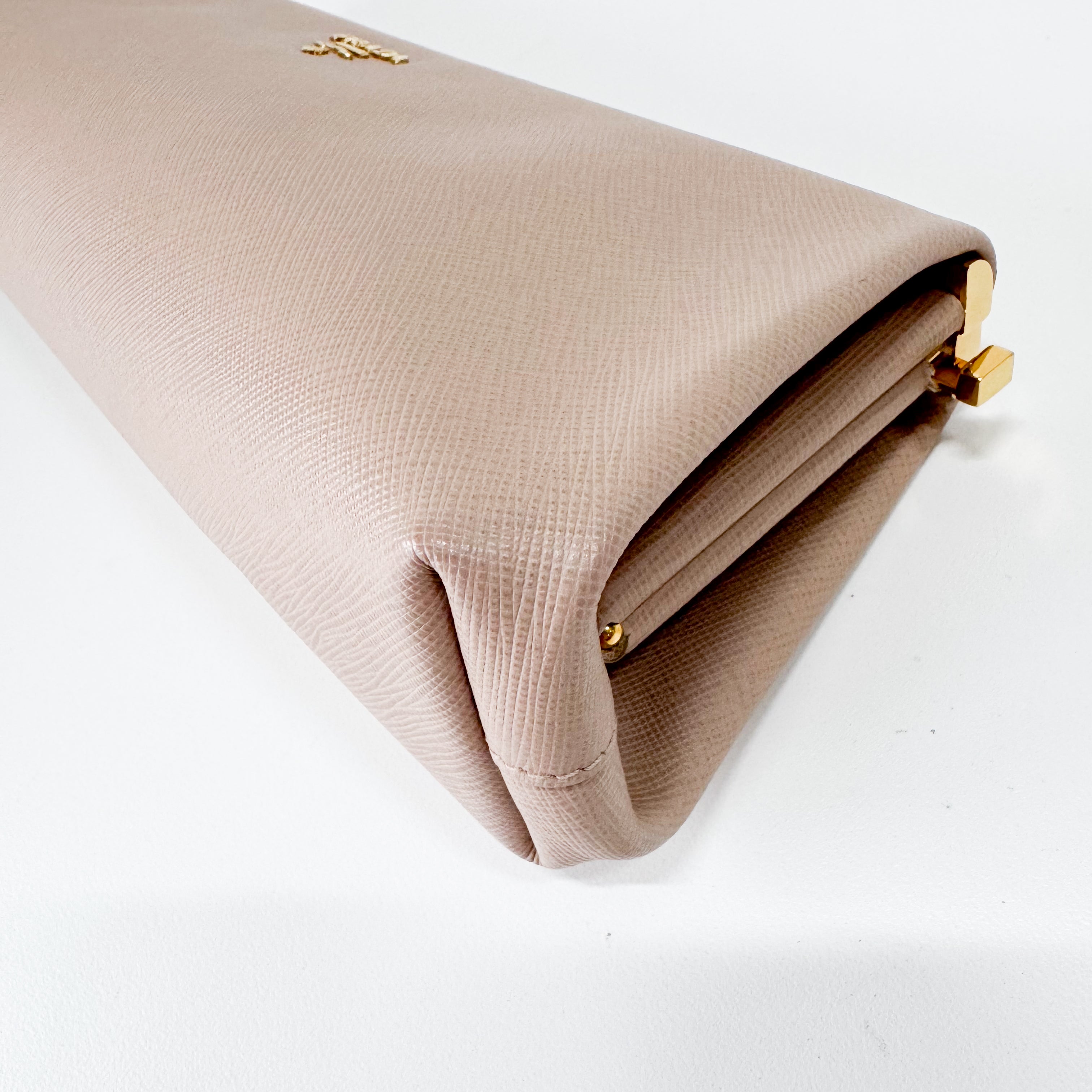 Saffiano Pink Canvas Clutch Bag