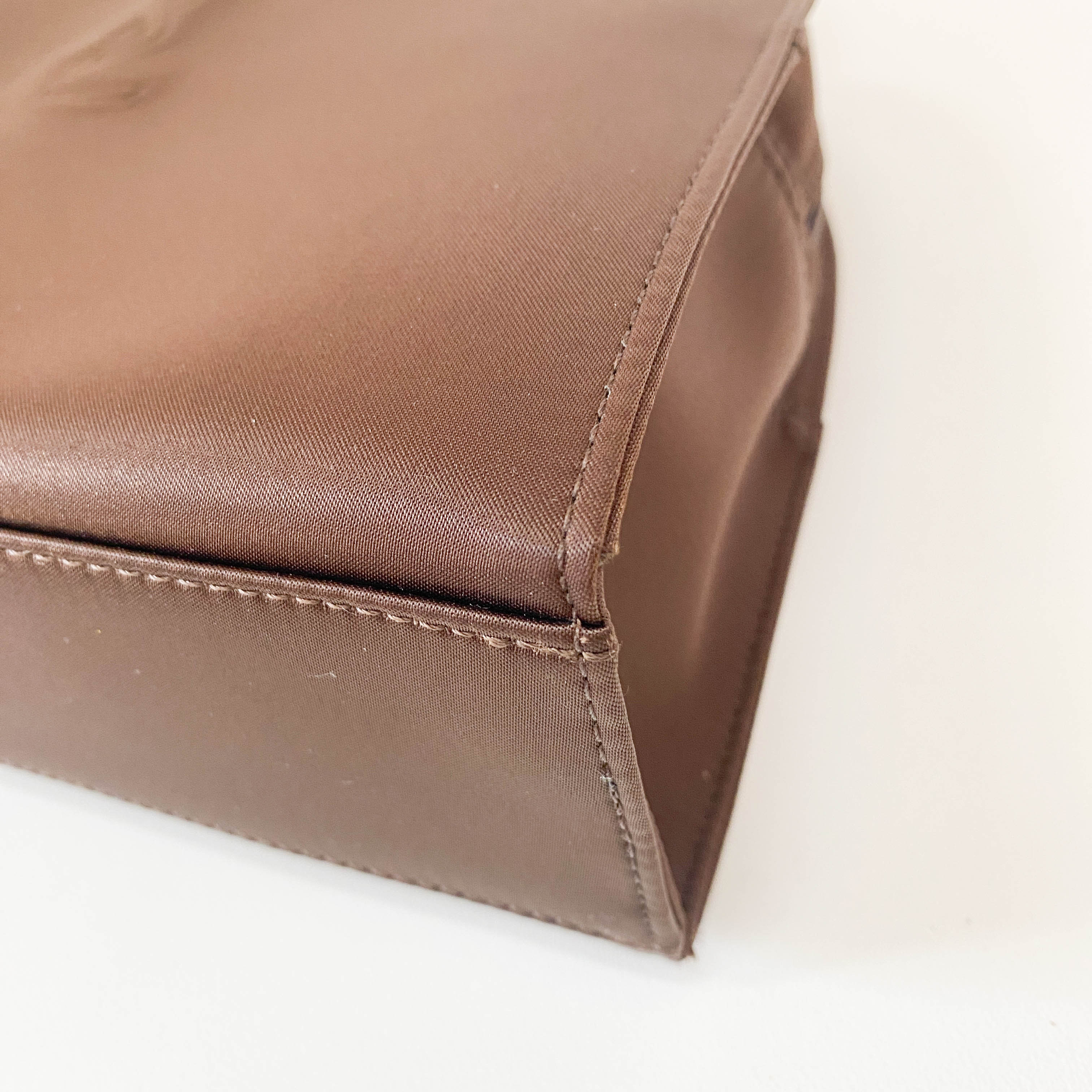 Brown Nylon Handle Bag