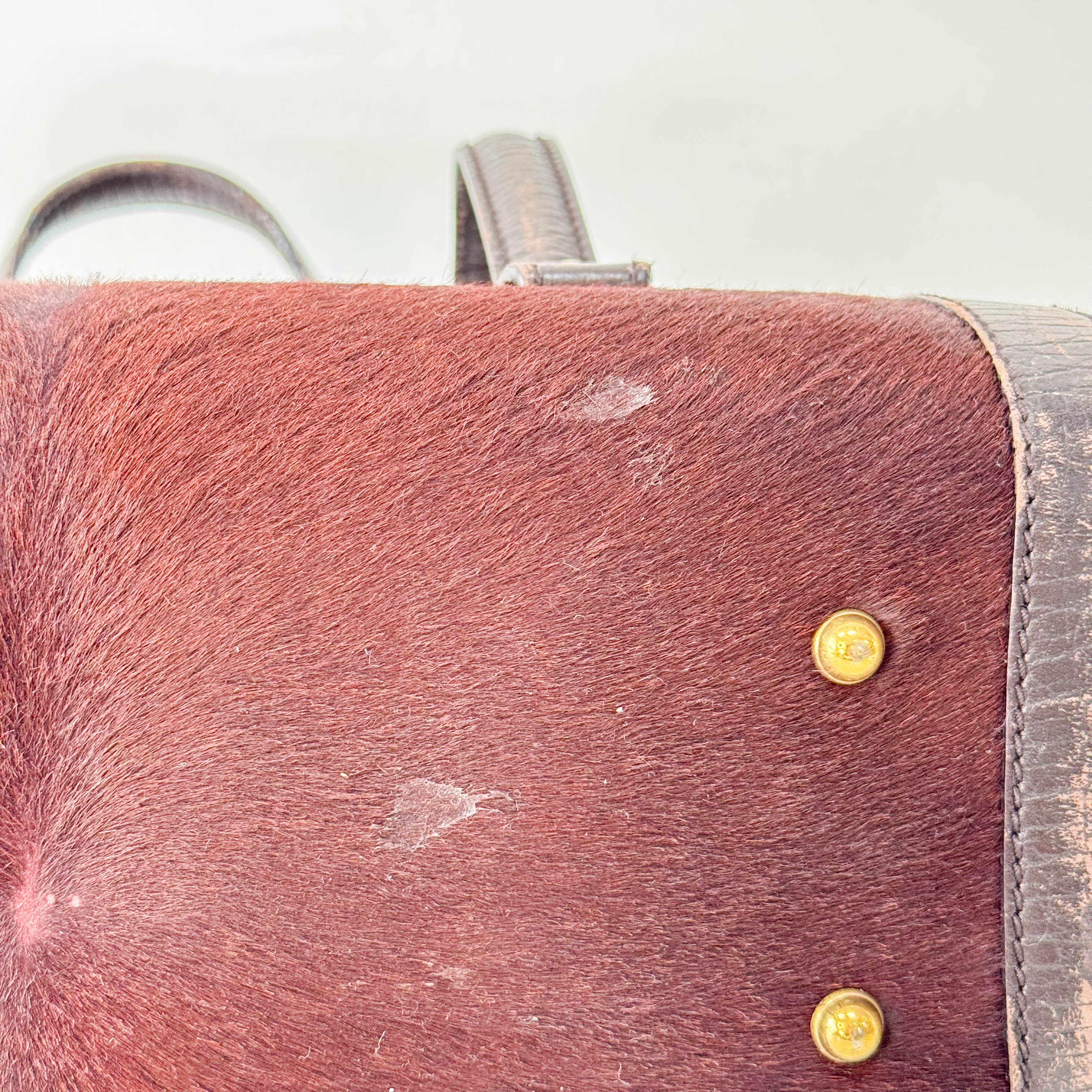 Bamboo Bullet Dark Brown Pony Hair Bag