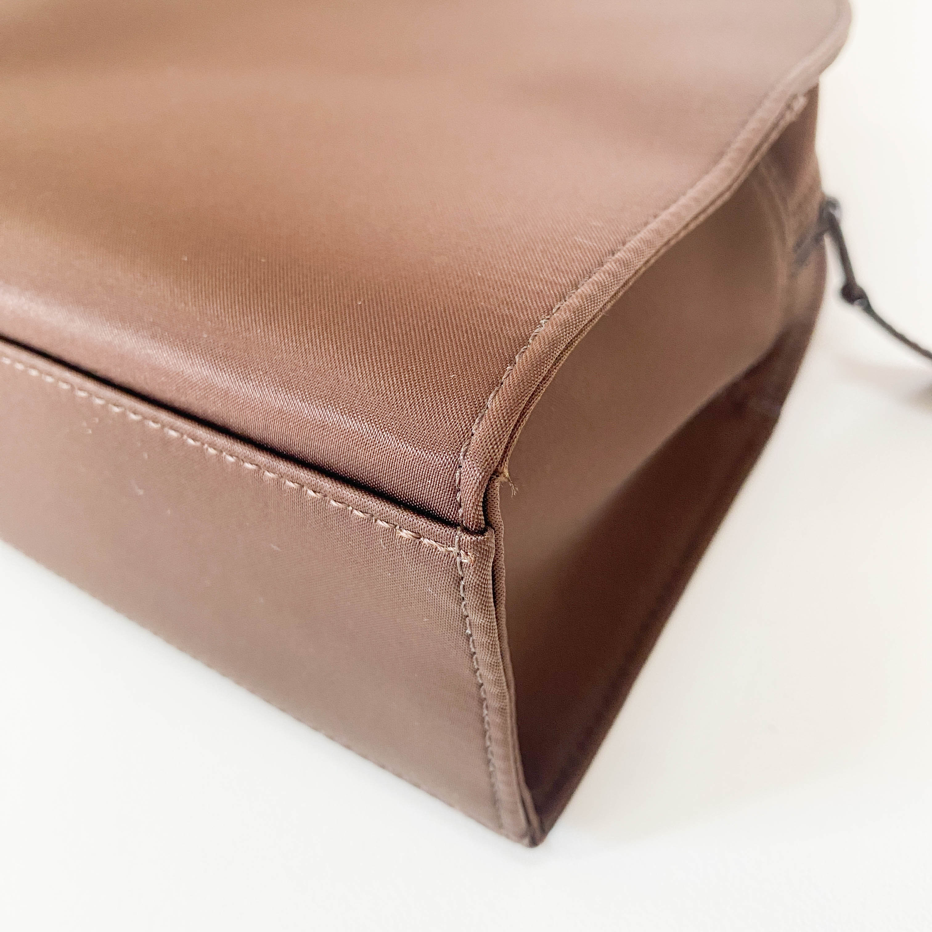 Brown Nylon Handle Bag