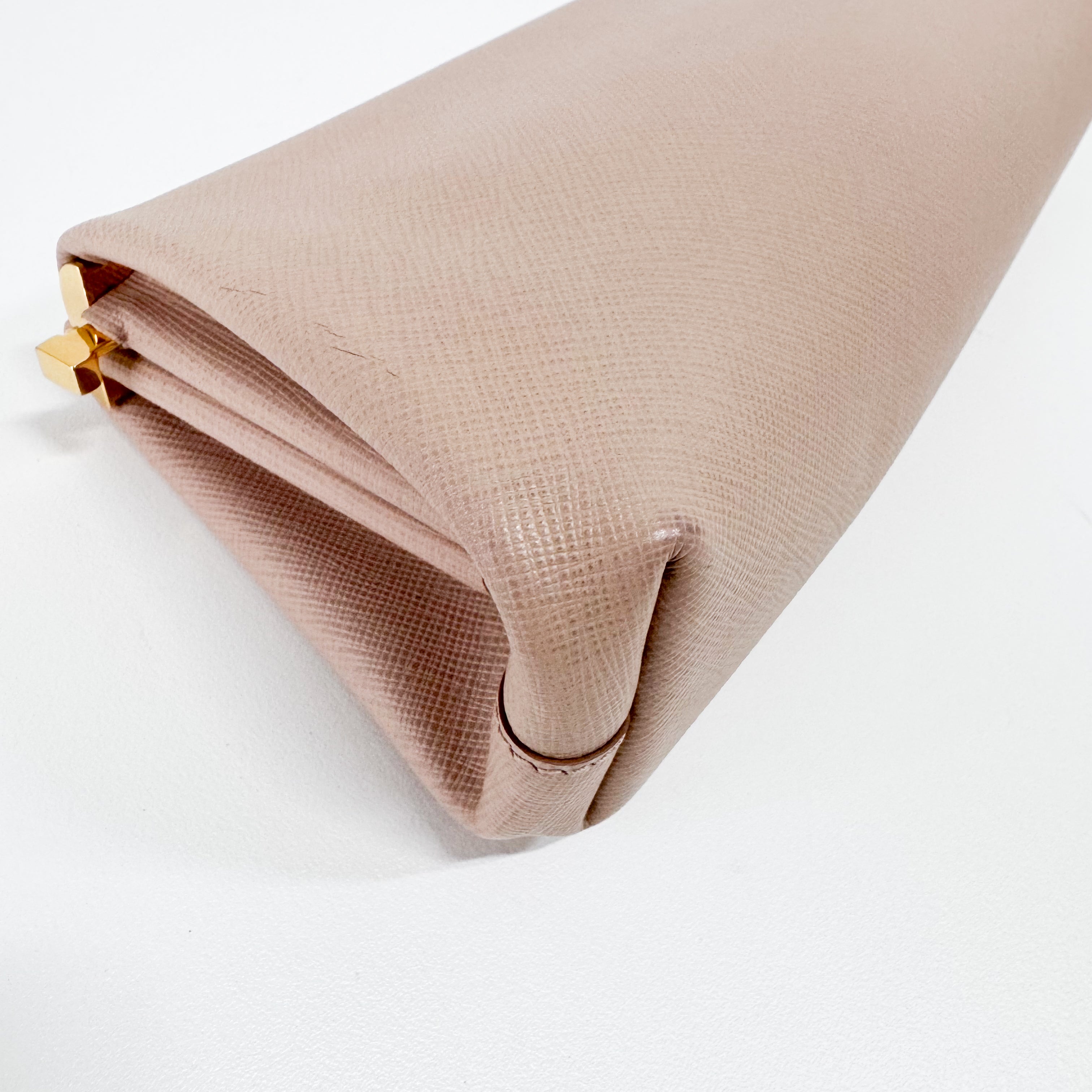 Saffiano Pink Canvas Clutch Bag