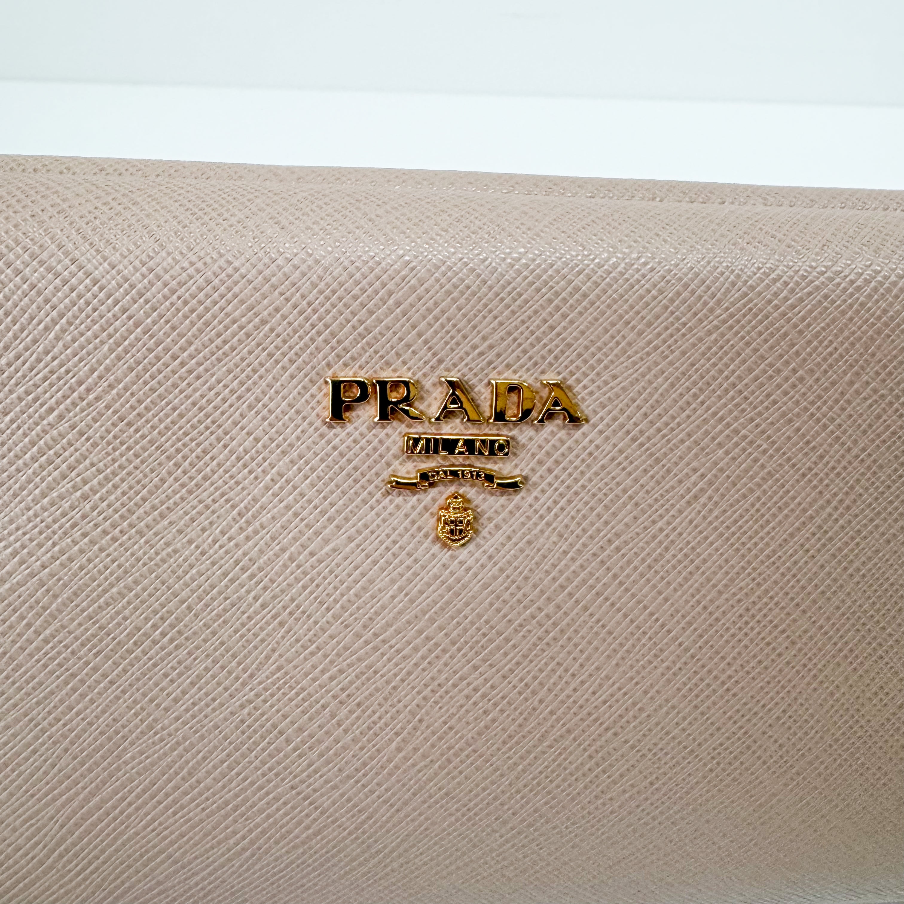 Saffiano Pink Canvas Clutch Bag