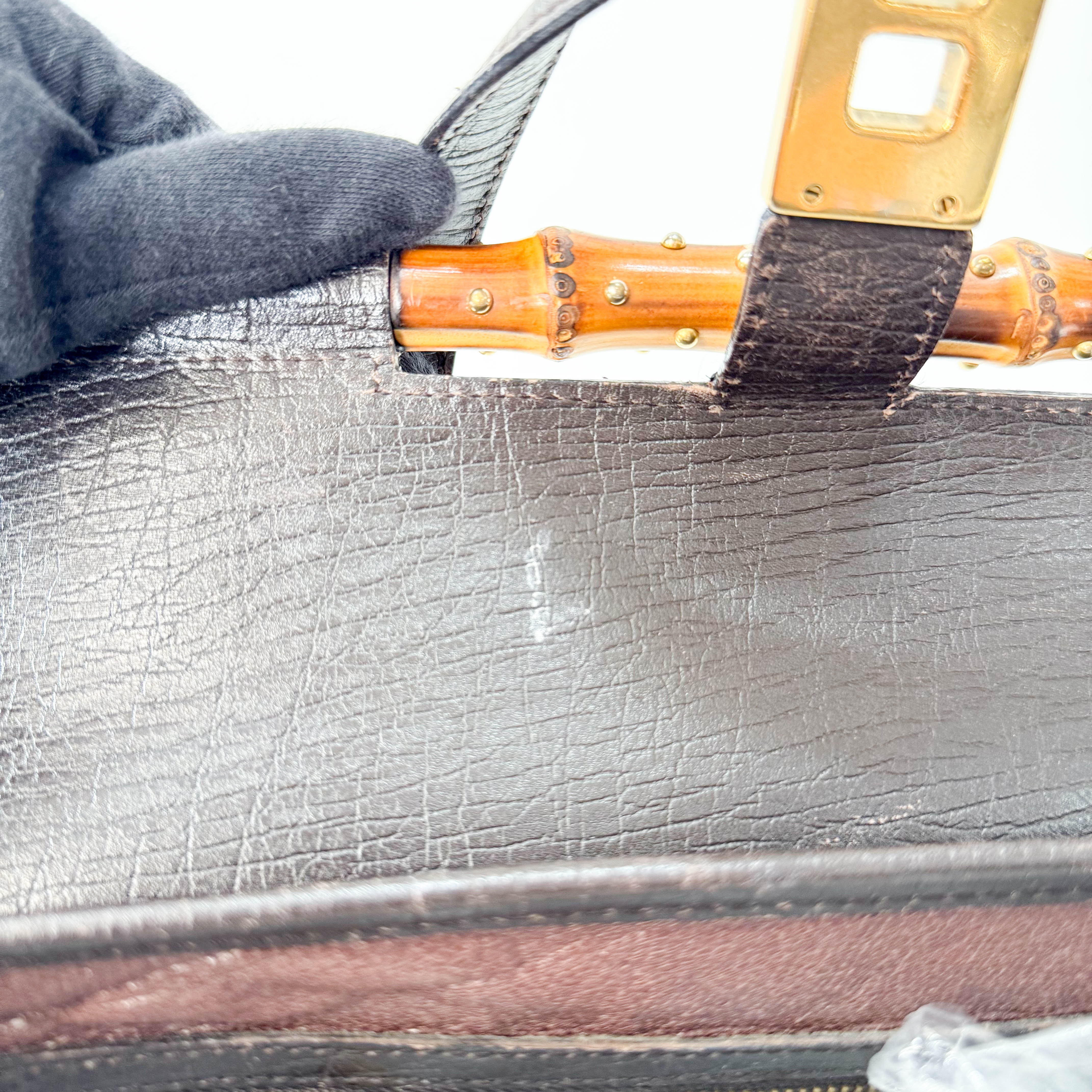 Bamboo Bullet Dark Brown Pony Hair Bag