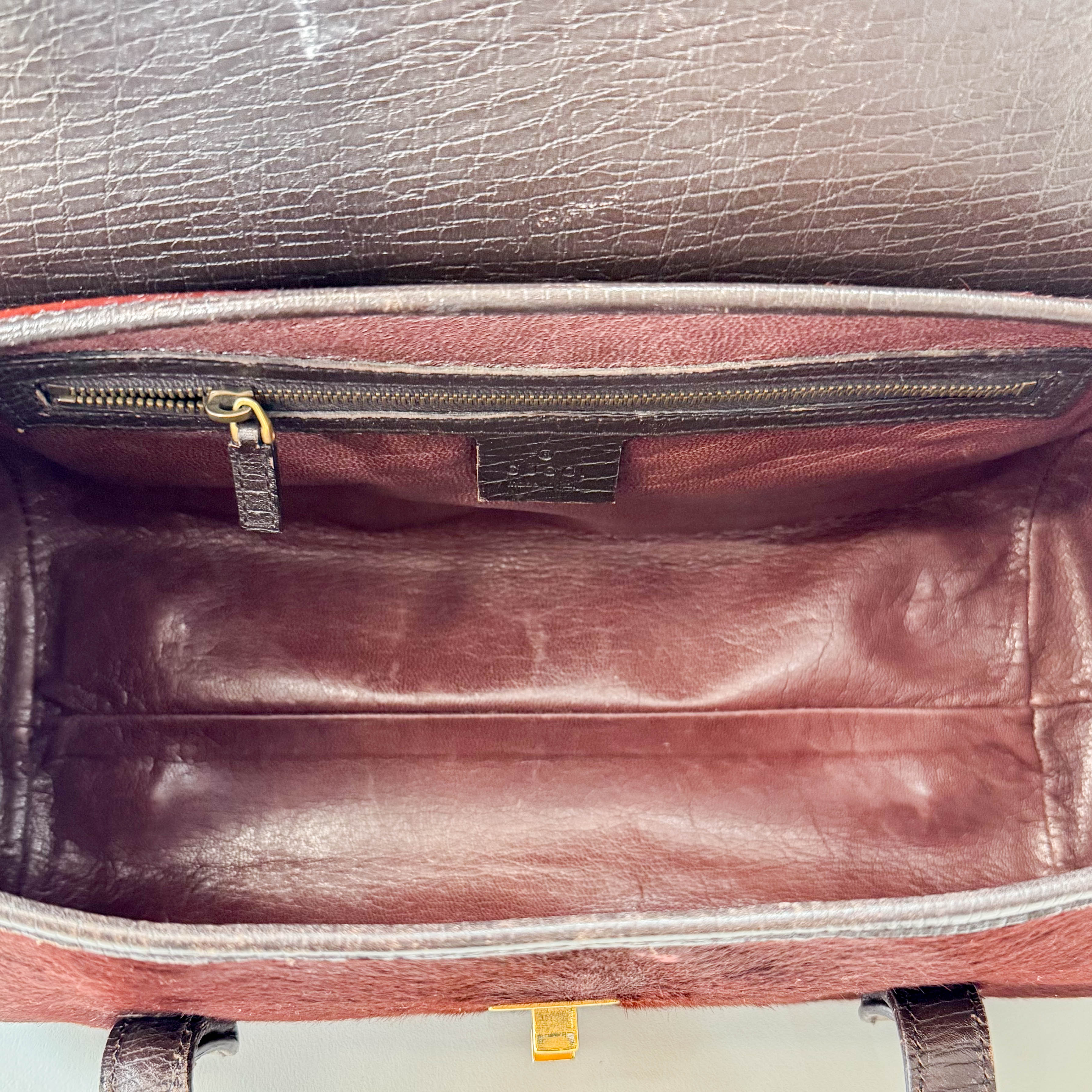 Bamboo Bullet Dark Brown Pony Hair Bag