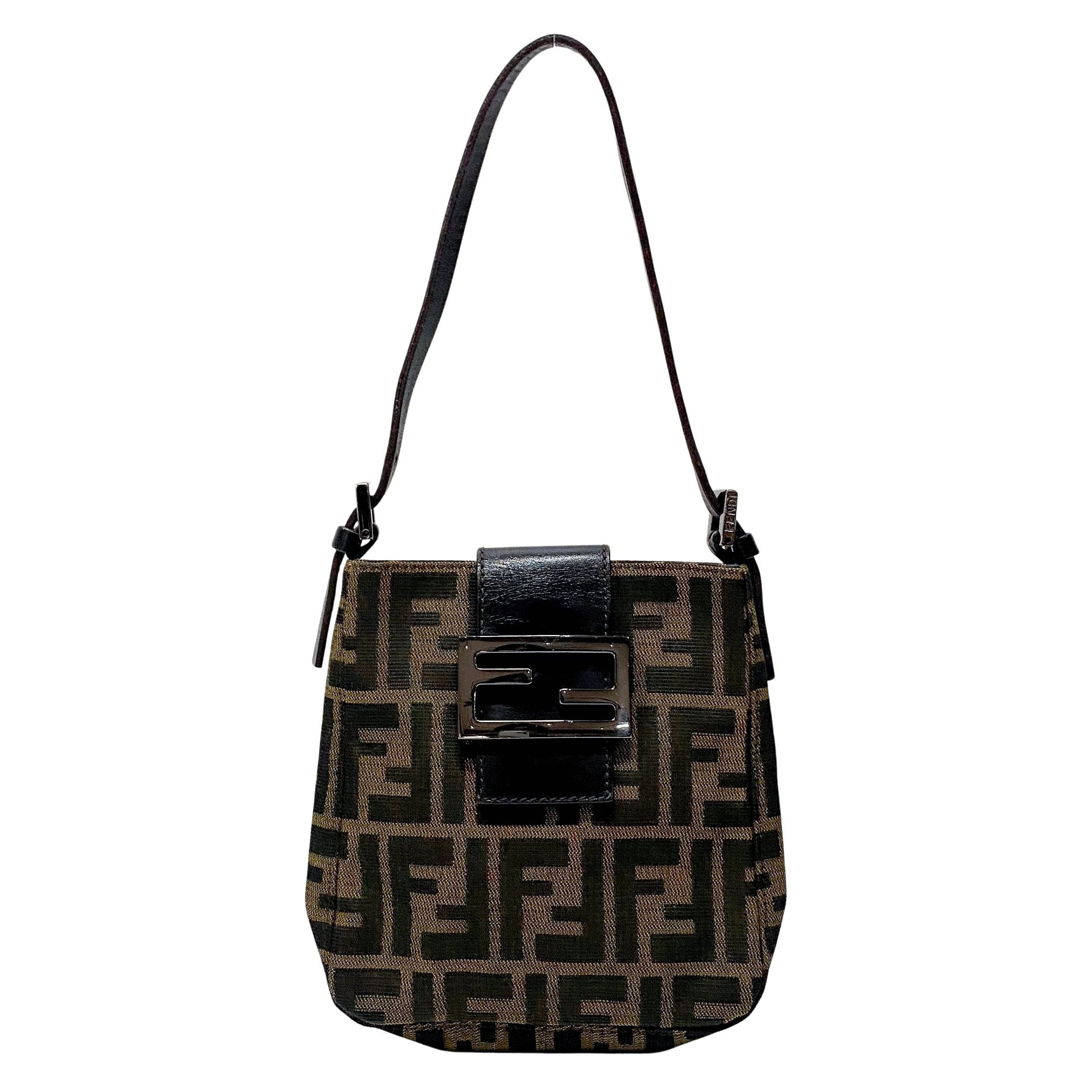 Zucca Brown Canvas Shoulder Bag