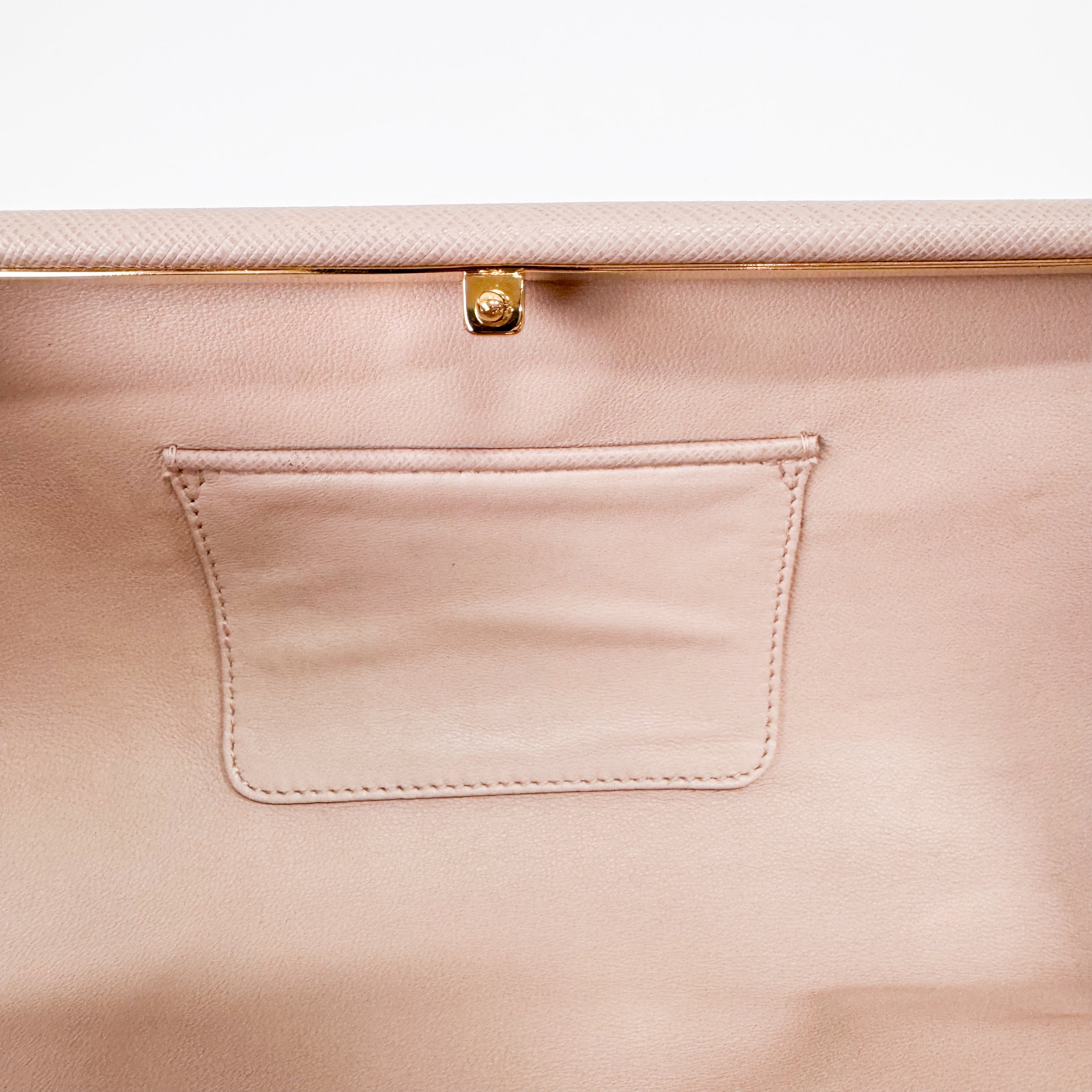 Saffiano Pink Canvas Clutch Bag
