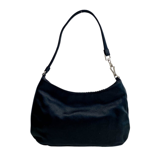 Archive Black Satin and Sequin Shoulder Bag