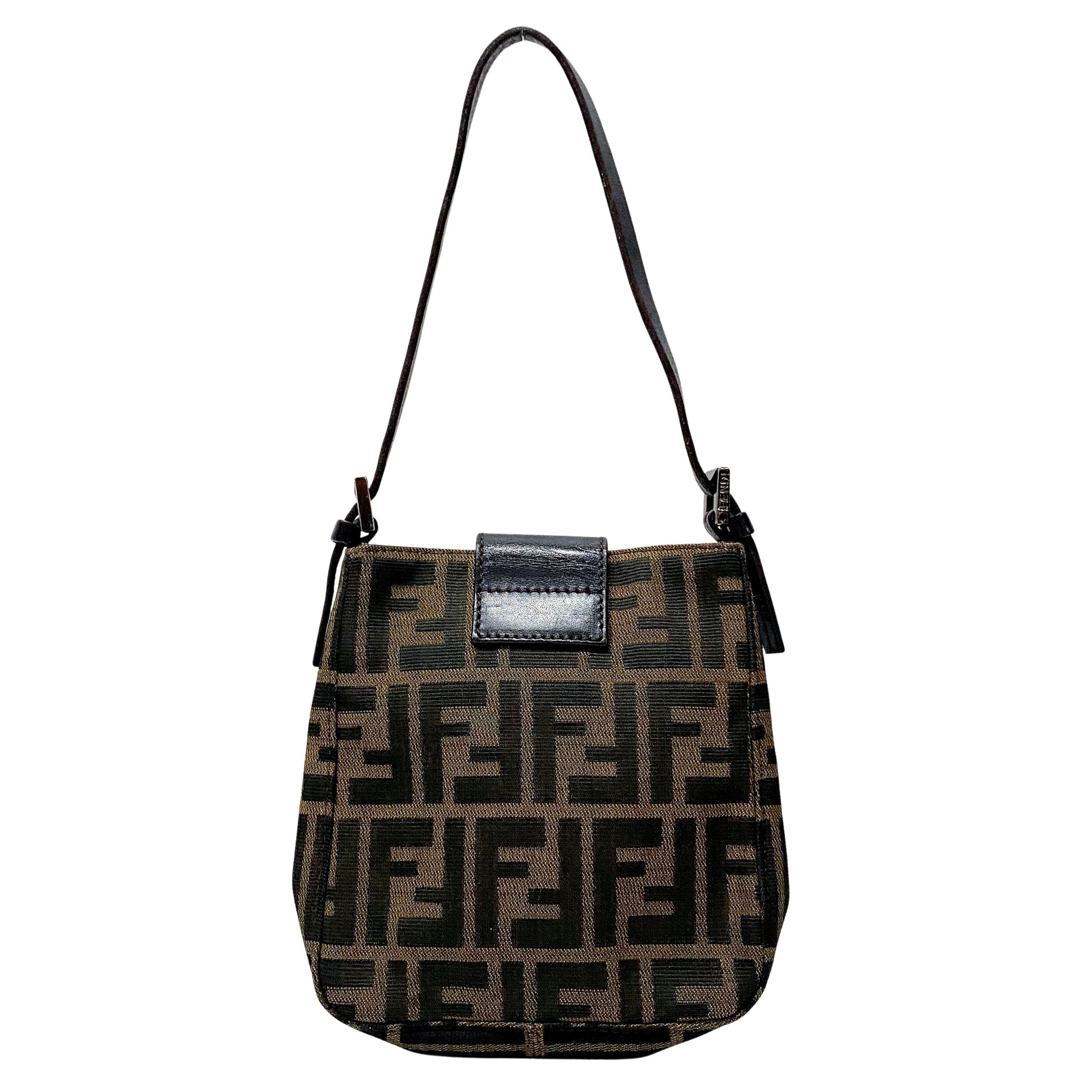 Zucca Brown Canvas Shoulder Bag