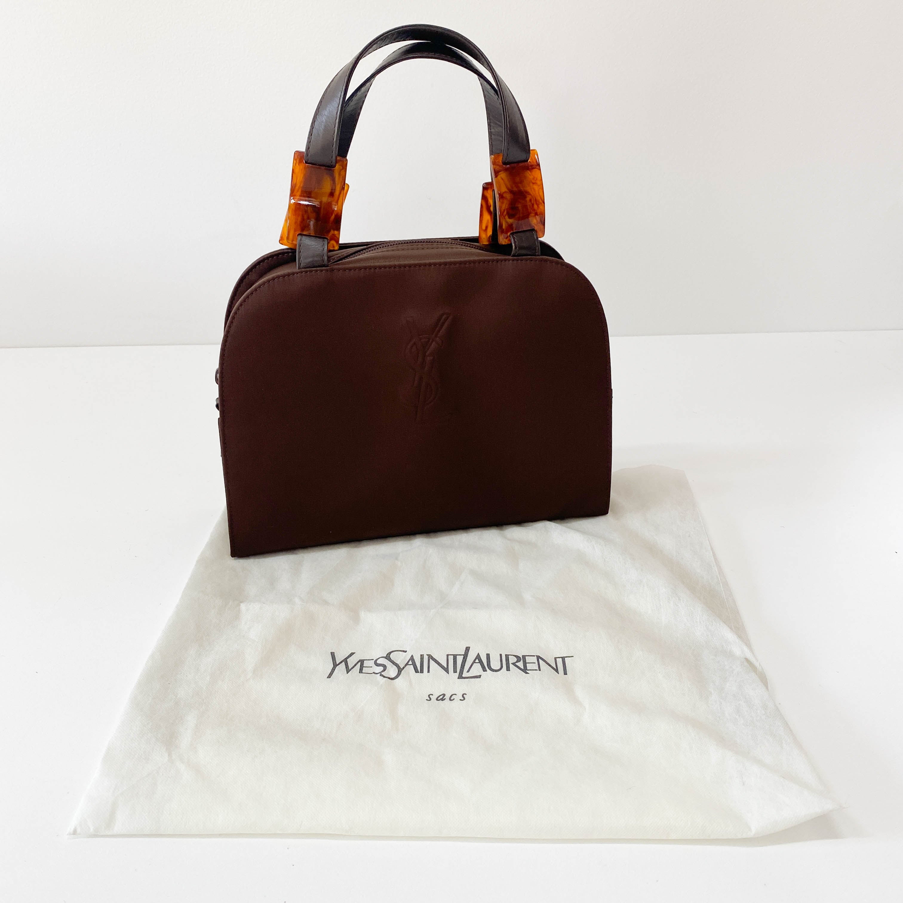 Brown Nylon Handle Bag