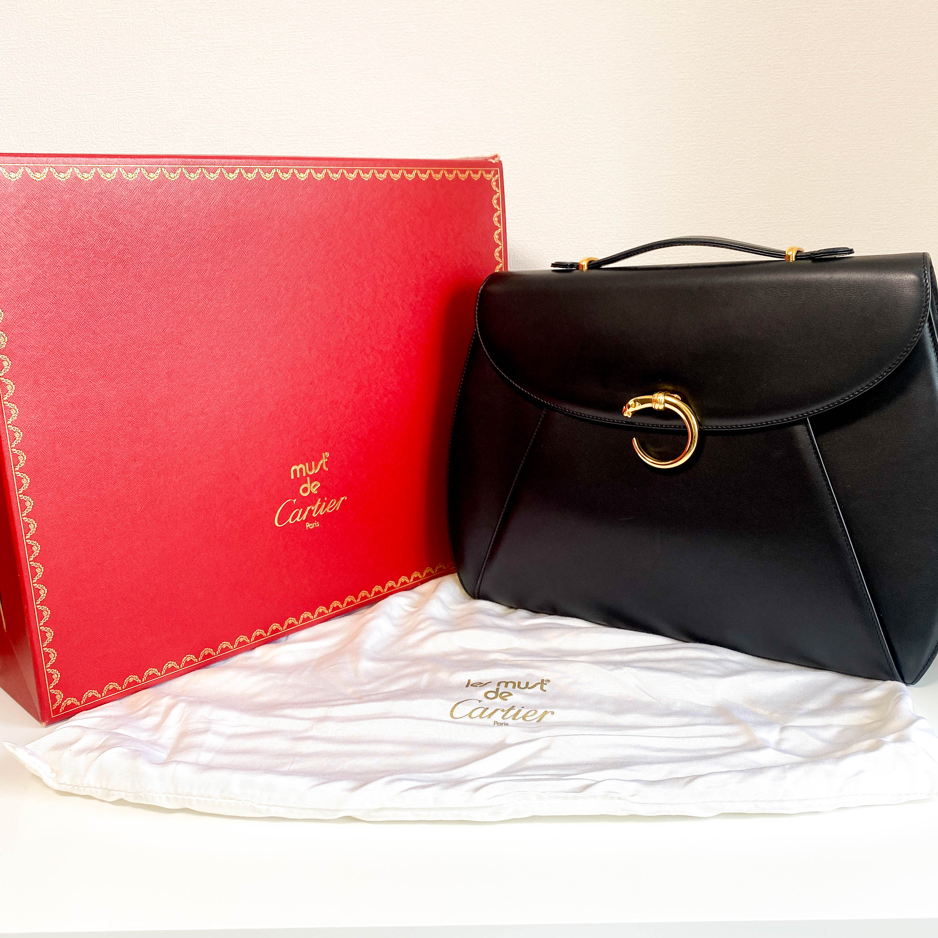 Panthère Black Leather Briefcase