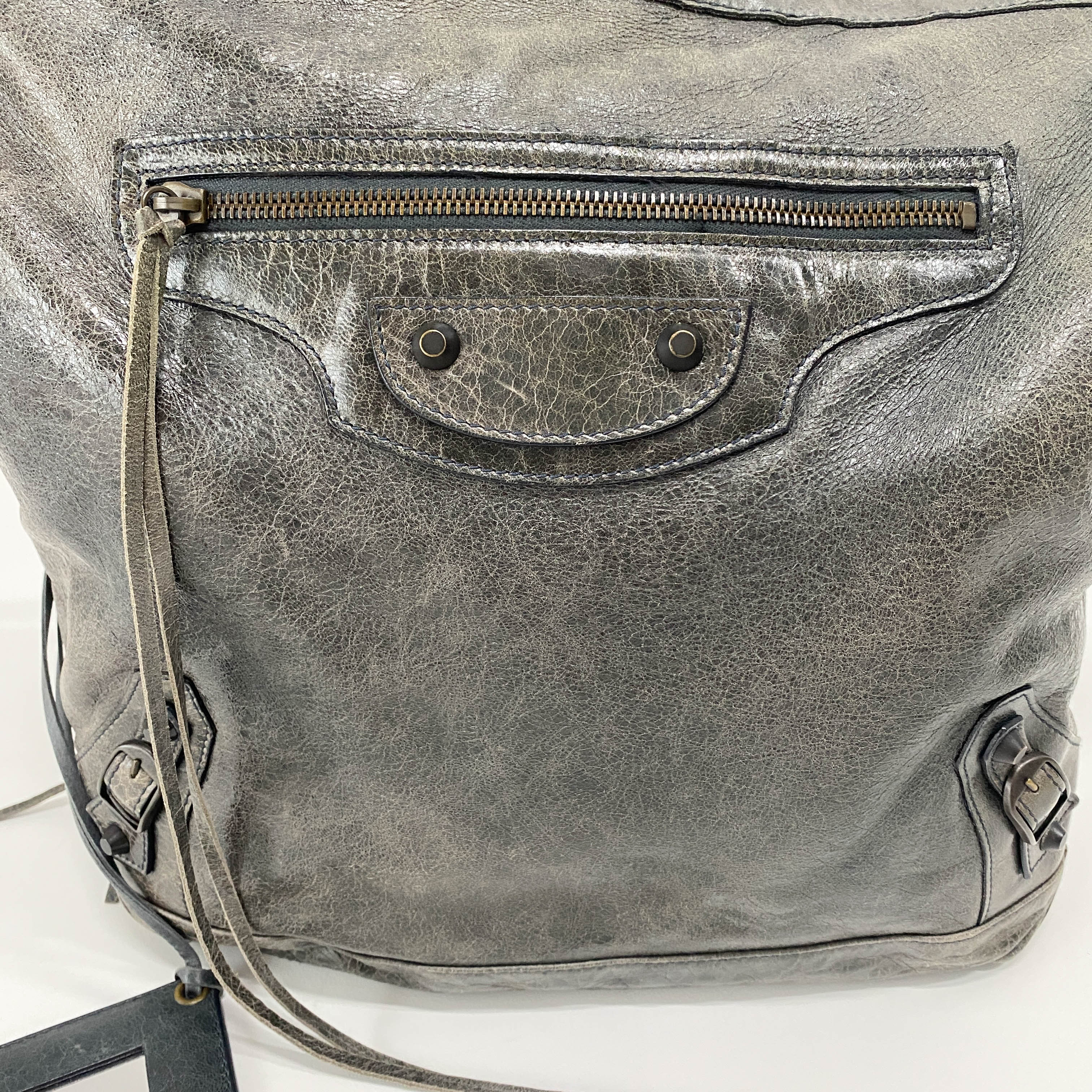 The Day Grey Leather Tote Shoulder Bag
