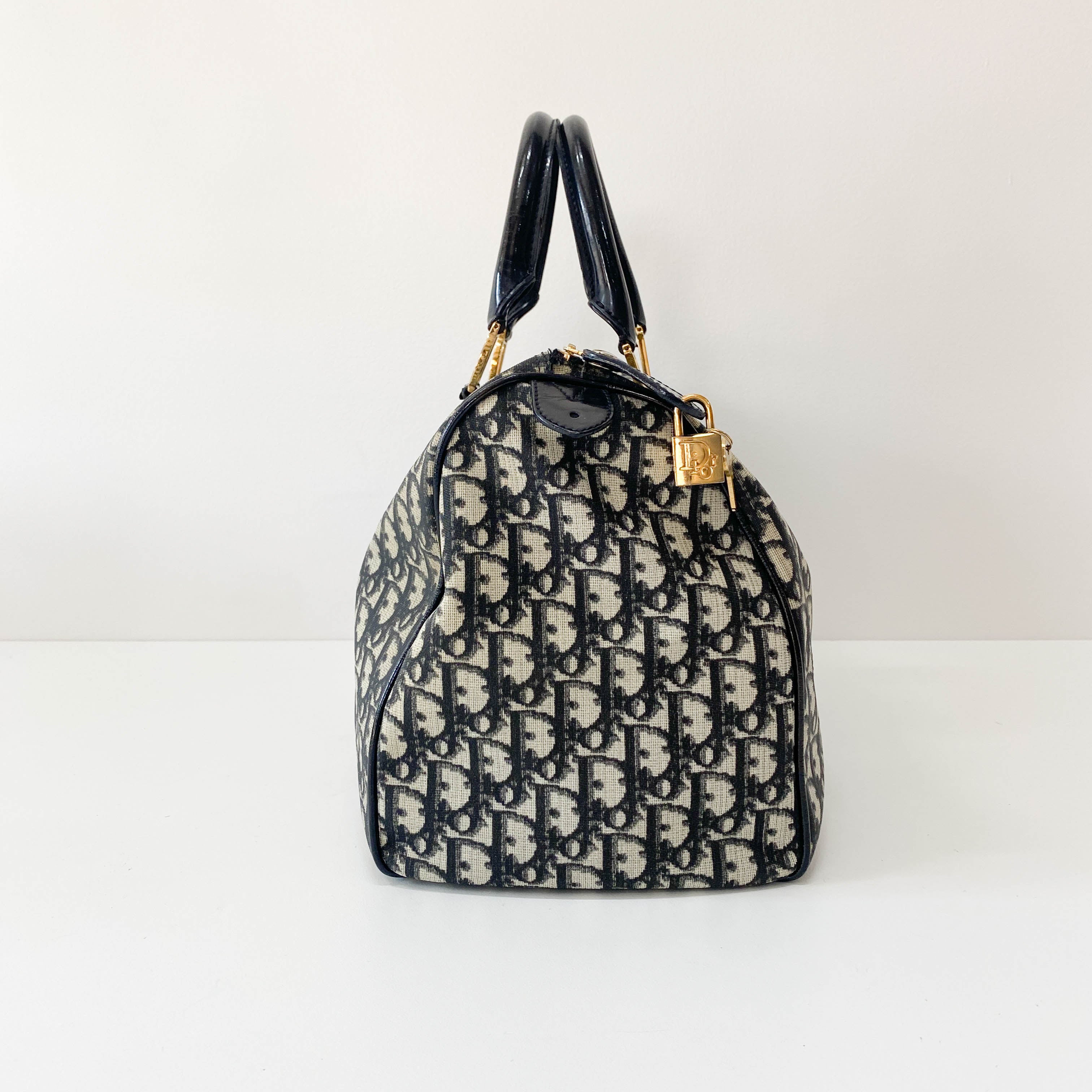 Navy Trotter Mini Boston Bowling Bag