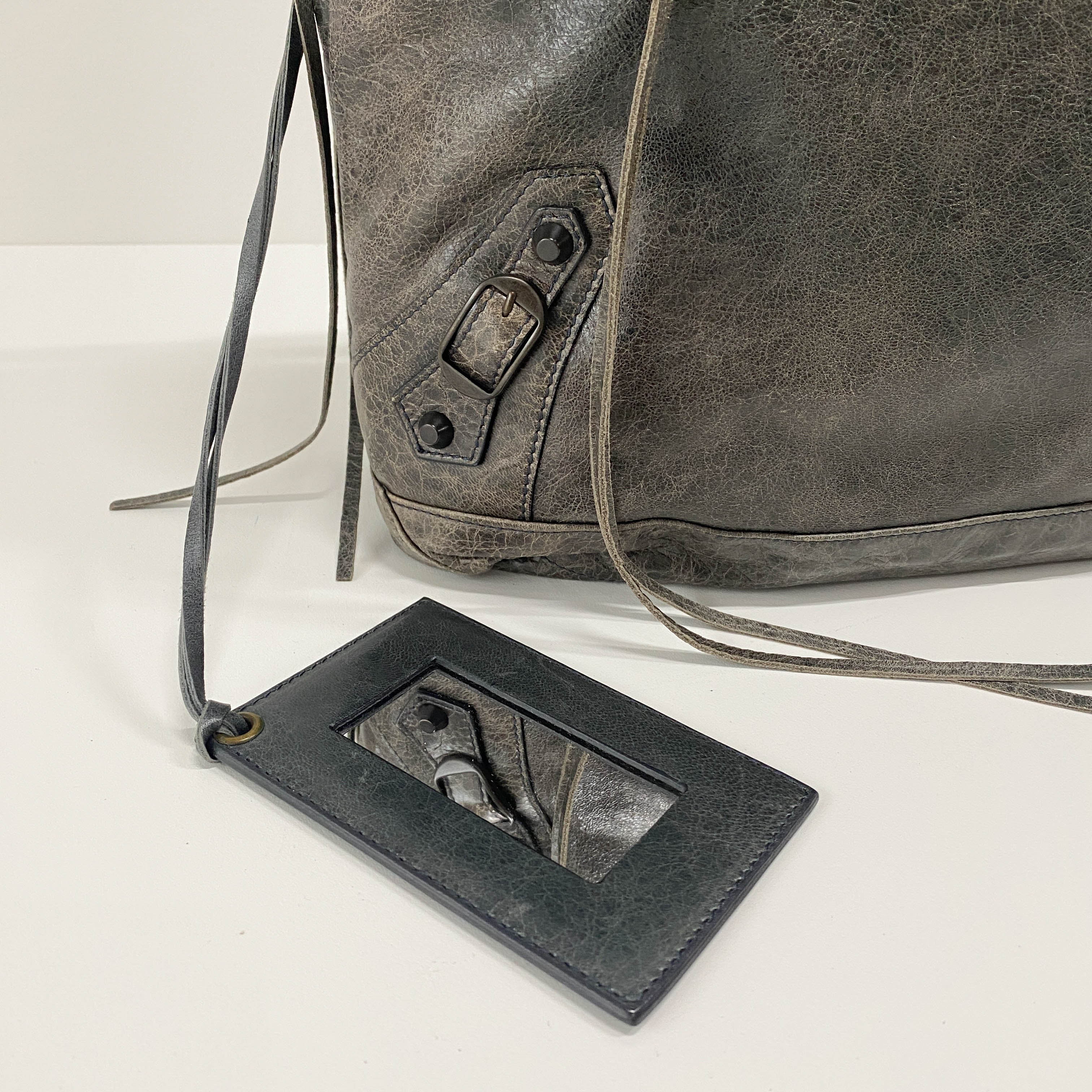 The Day Grey Leather Tote Shoulder Bag