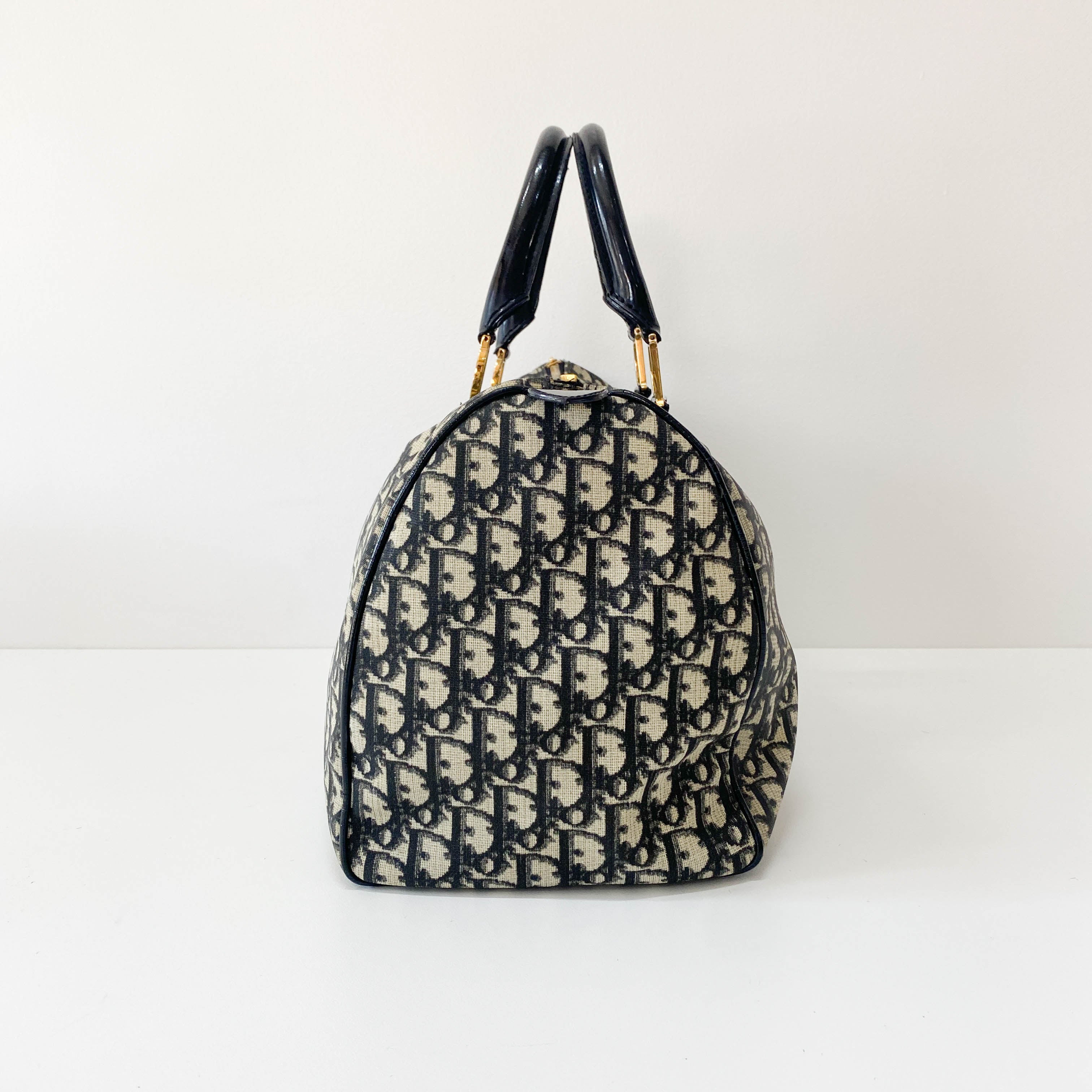 Navy Trotter Mini Boston Bowling Bag