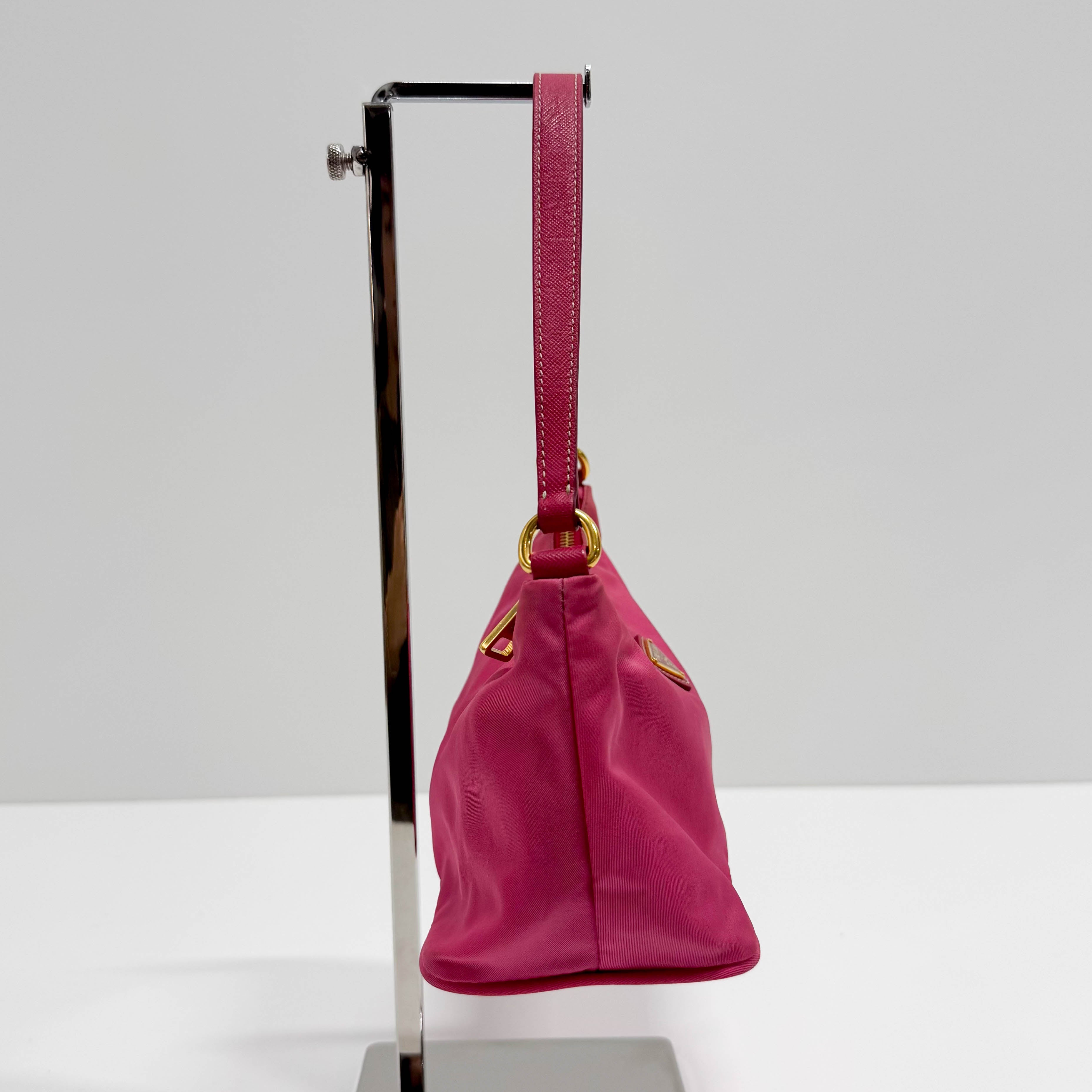 Mini Pink Nylon Shoulder Bag