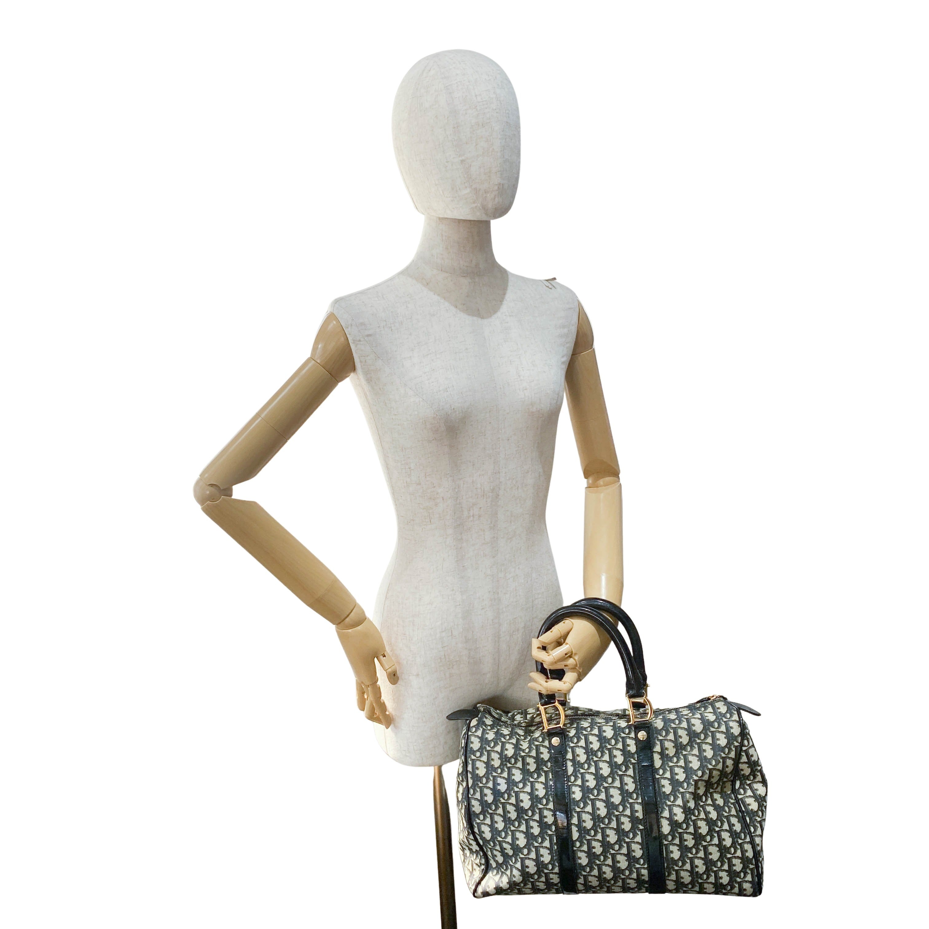 Navy Trotter Mini Boston Bowling Bag