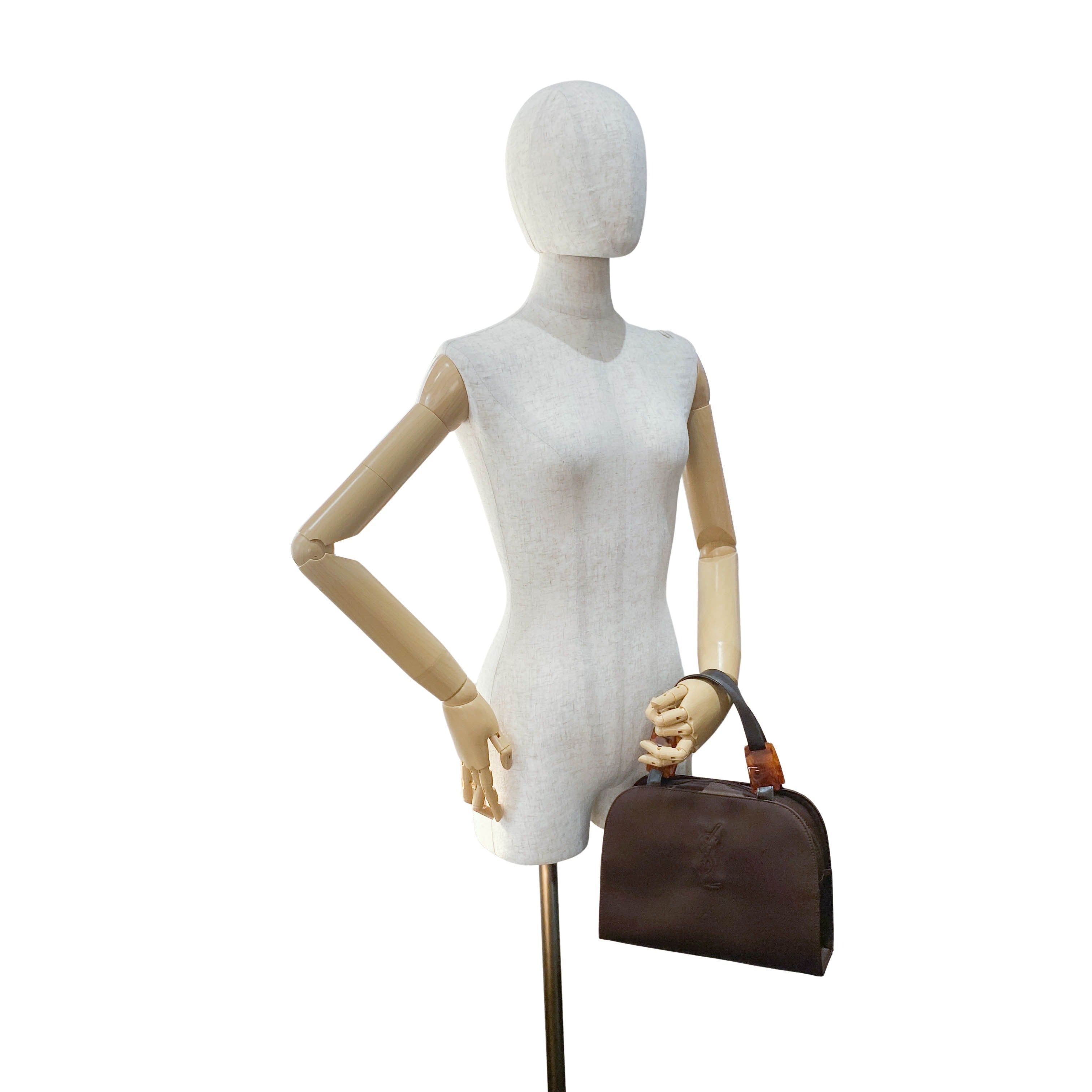 Brown Nylon Handle Bag