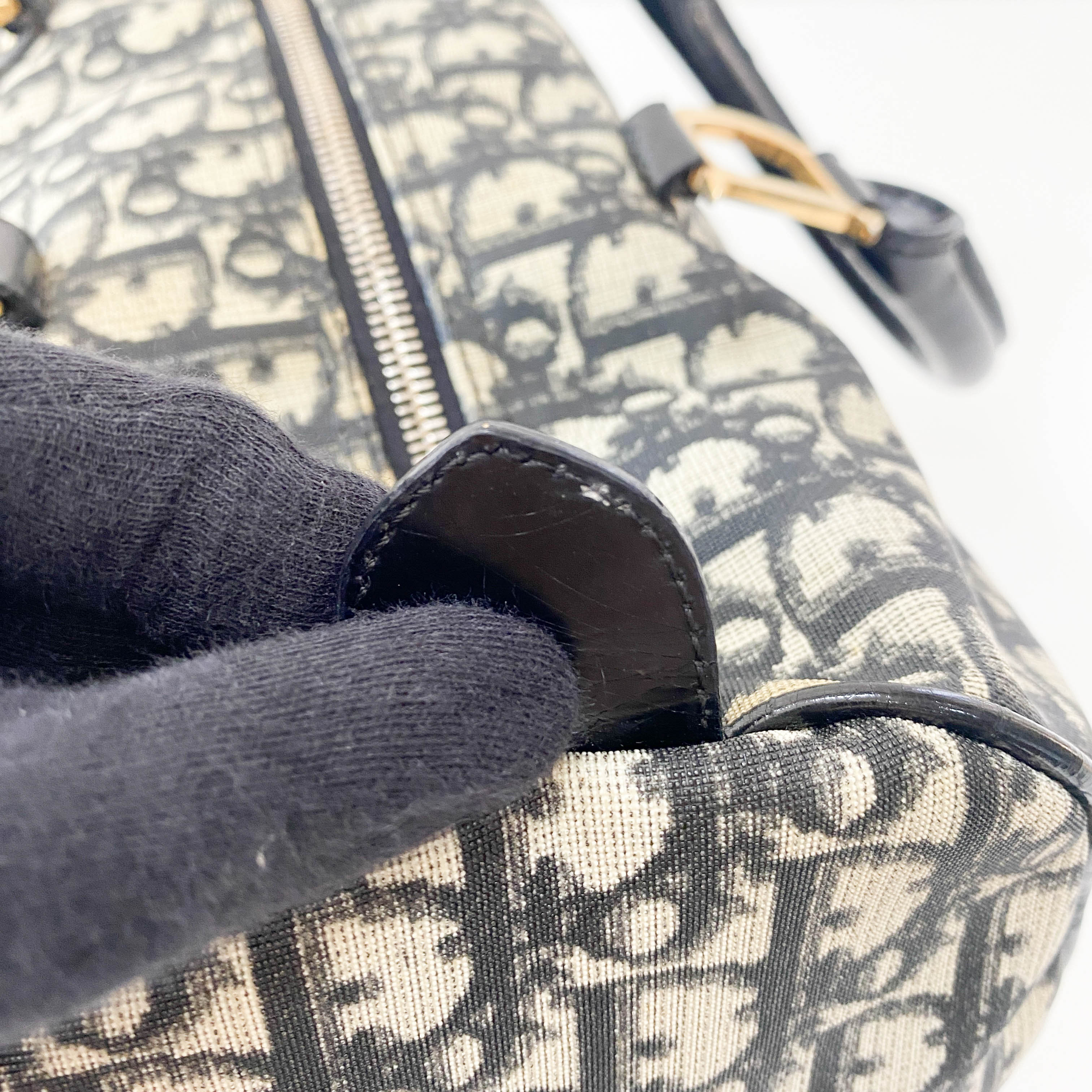 Navy Trotter Mini Boston Bowling Bag