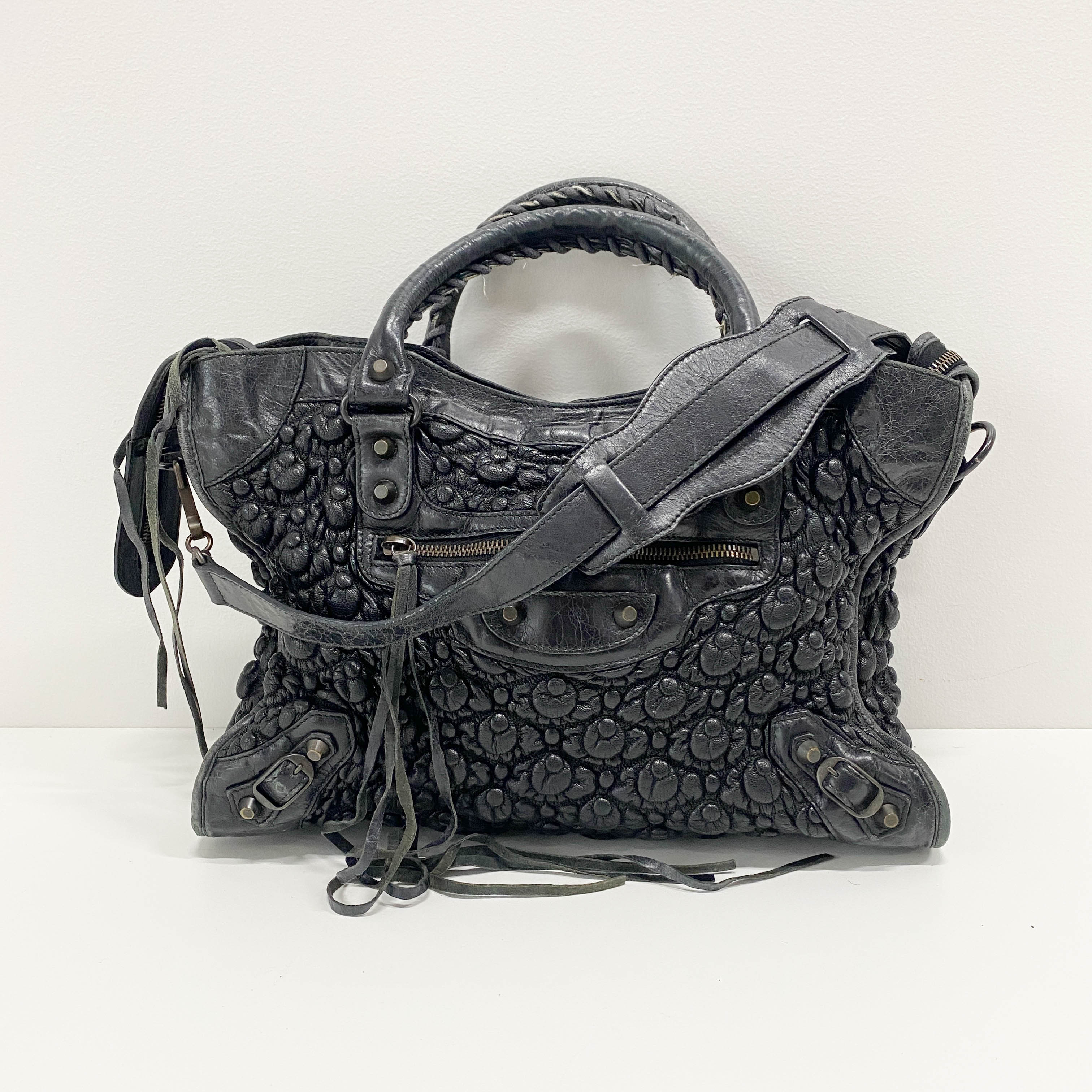 The City Black Leather Hand bag