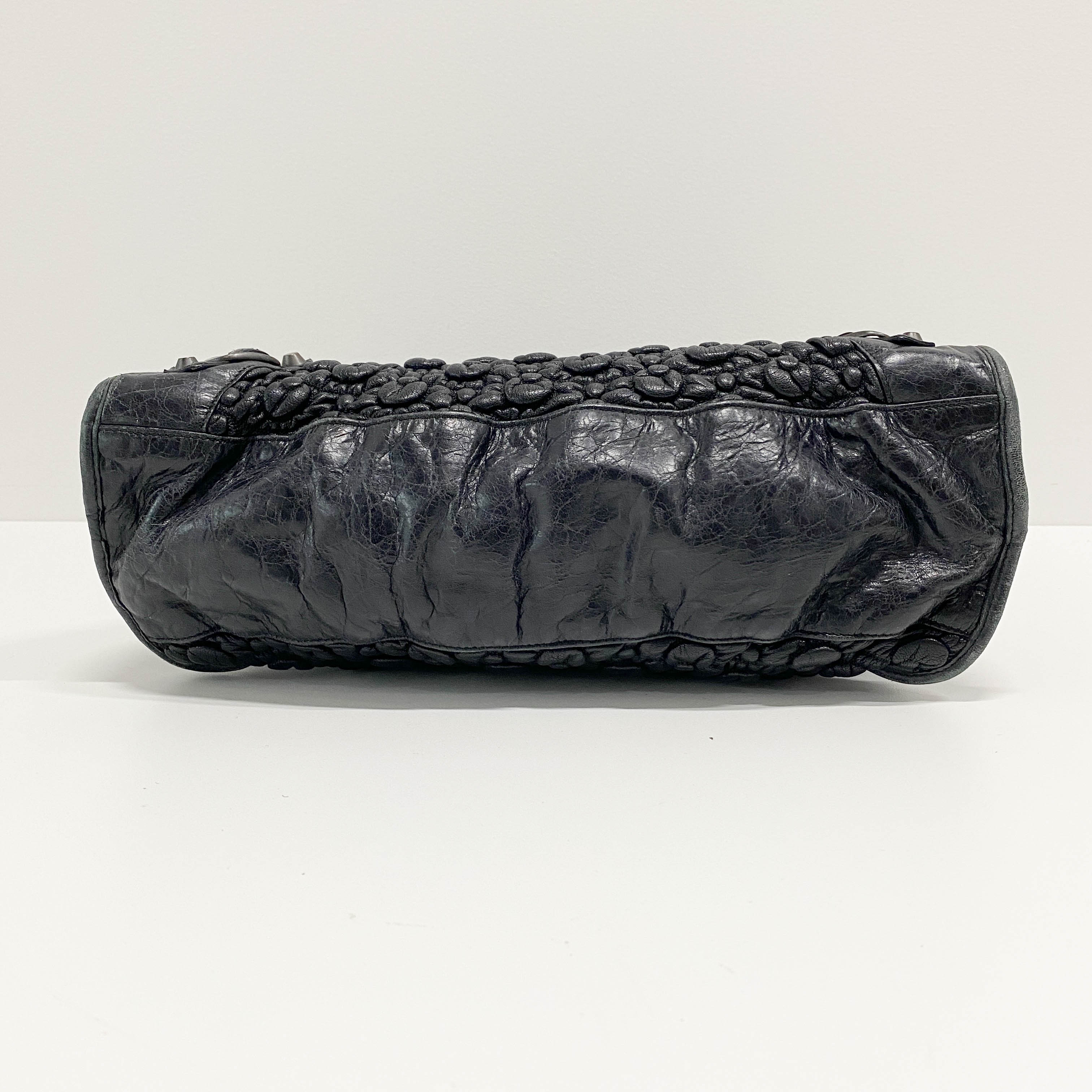 The City Black Leather Hand bag