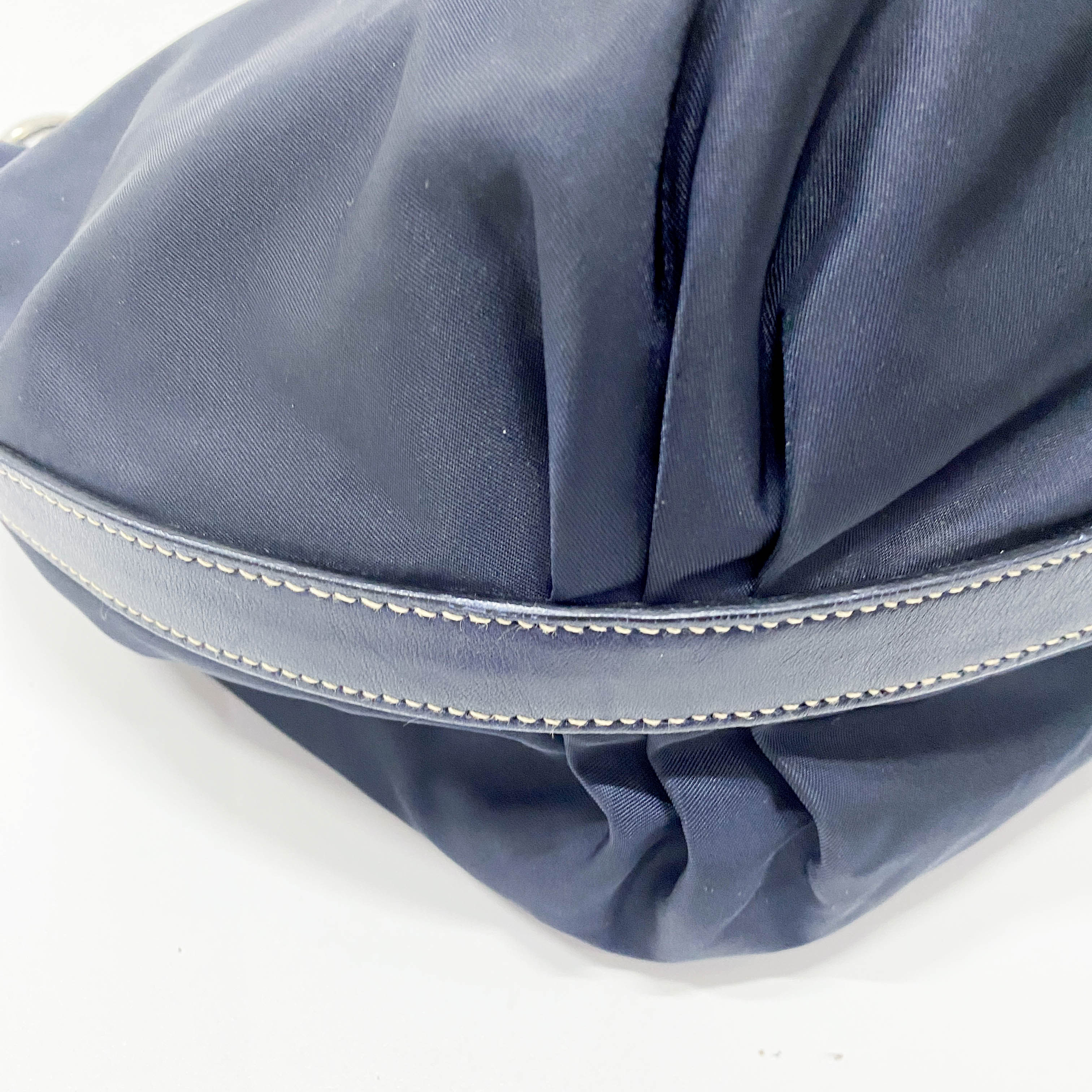 Navy Nylon Shoulder Bag