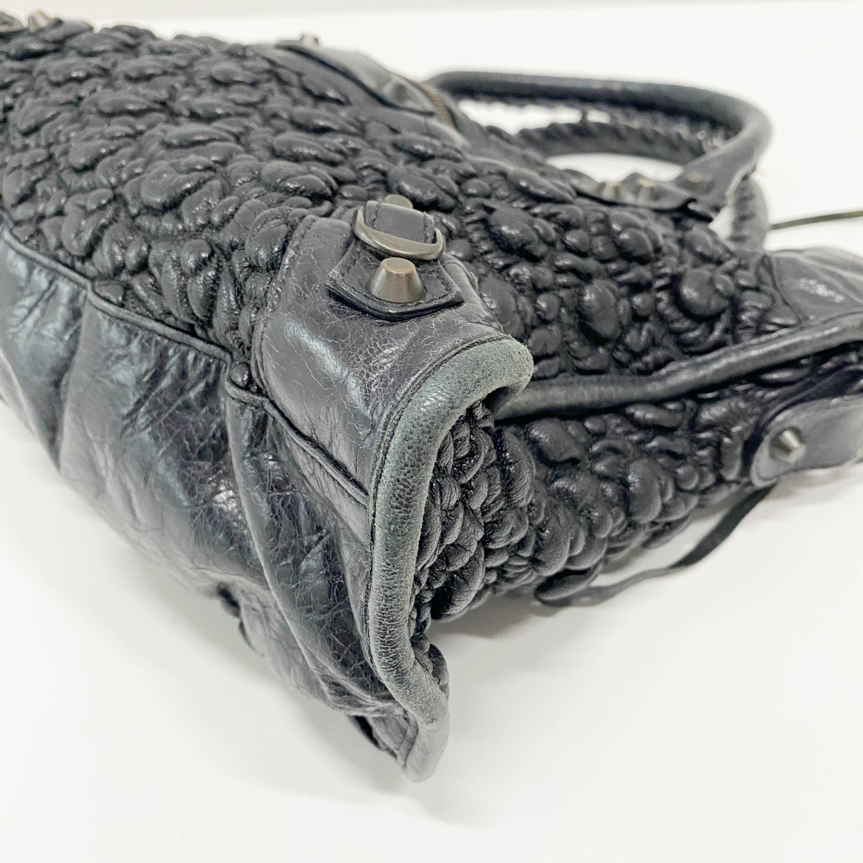 The City Black Leather Hand bag