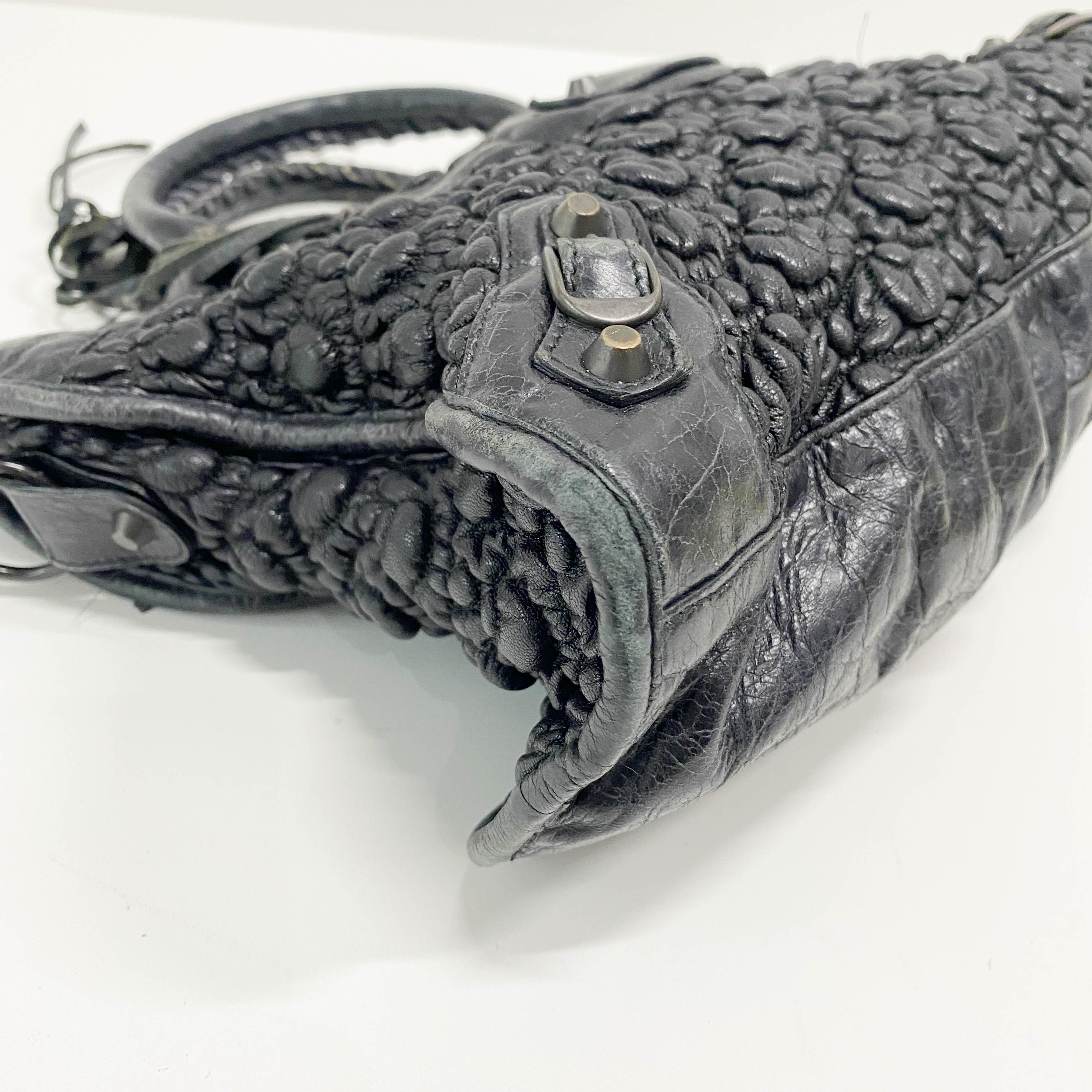 The City Black Leather Hand bag